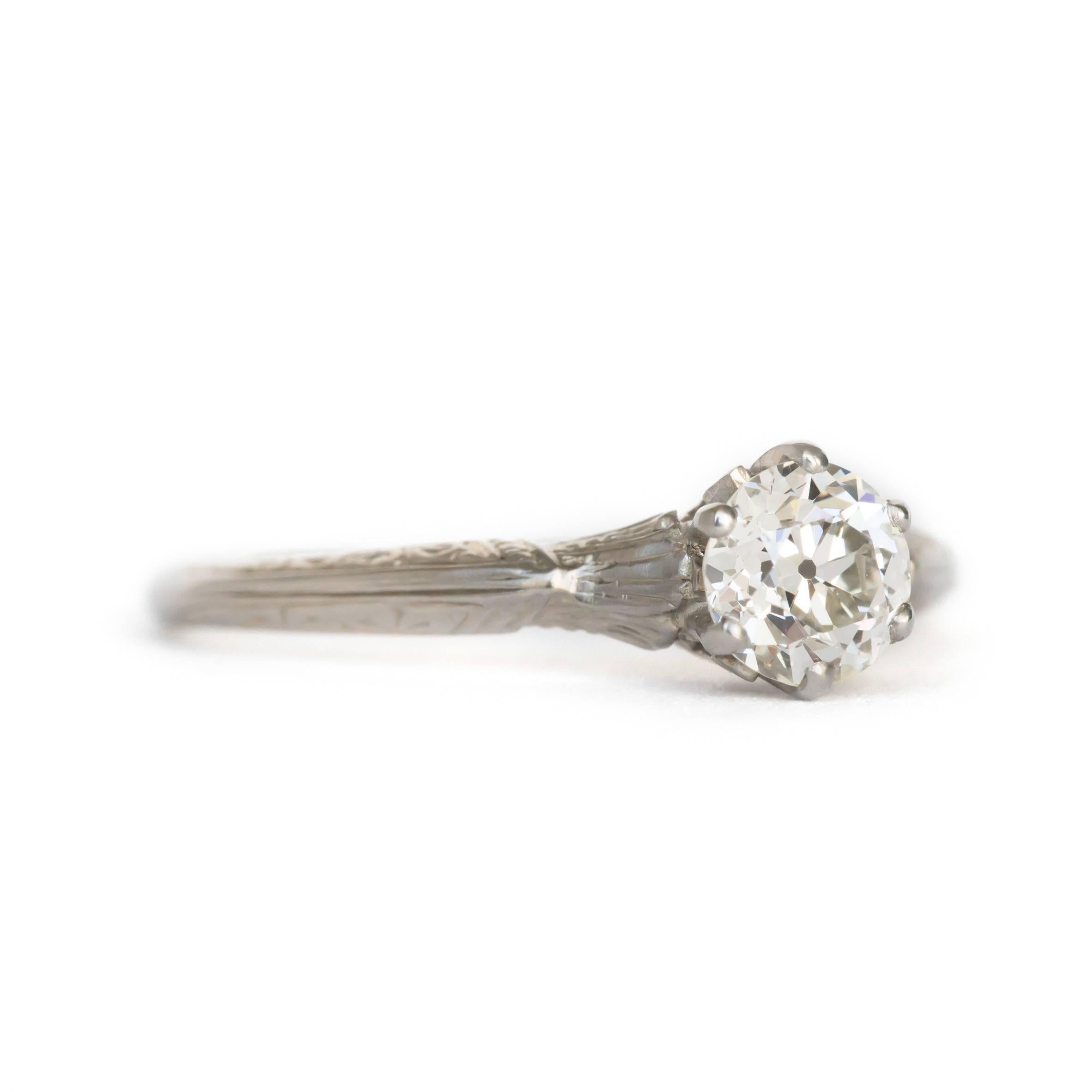 Art Déco Anello di fidanzamento in oro bianco con diamante da .70 carati in vendita