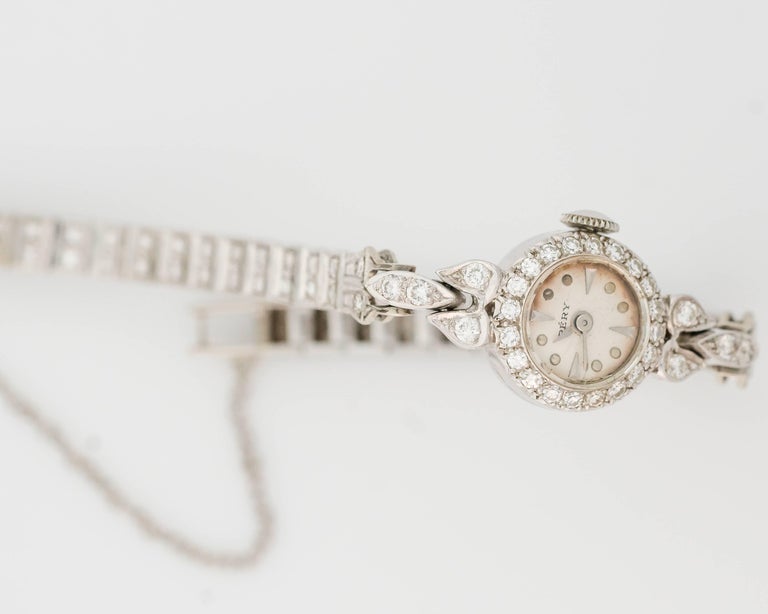 1920s Art Deco Pery Diamond and Platinum Ladies Wristwatch at 1stDibs