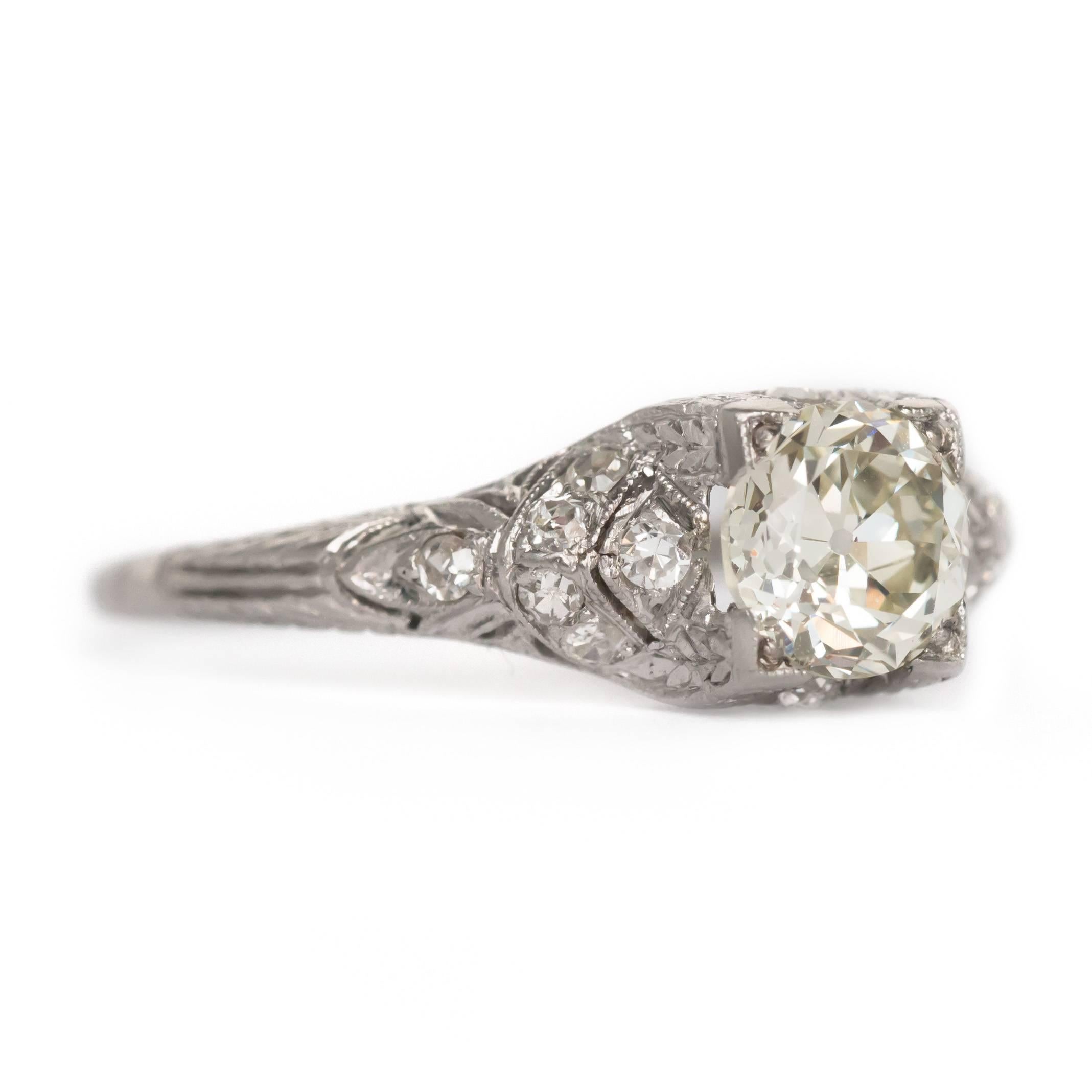 Edwardian 1.01 Carat Diamond and Platinum Engagement Ring For Sale