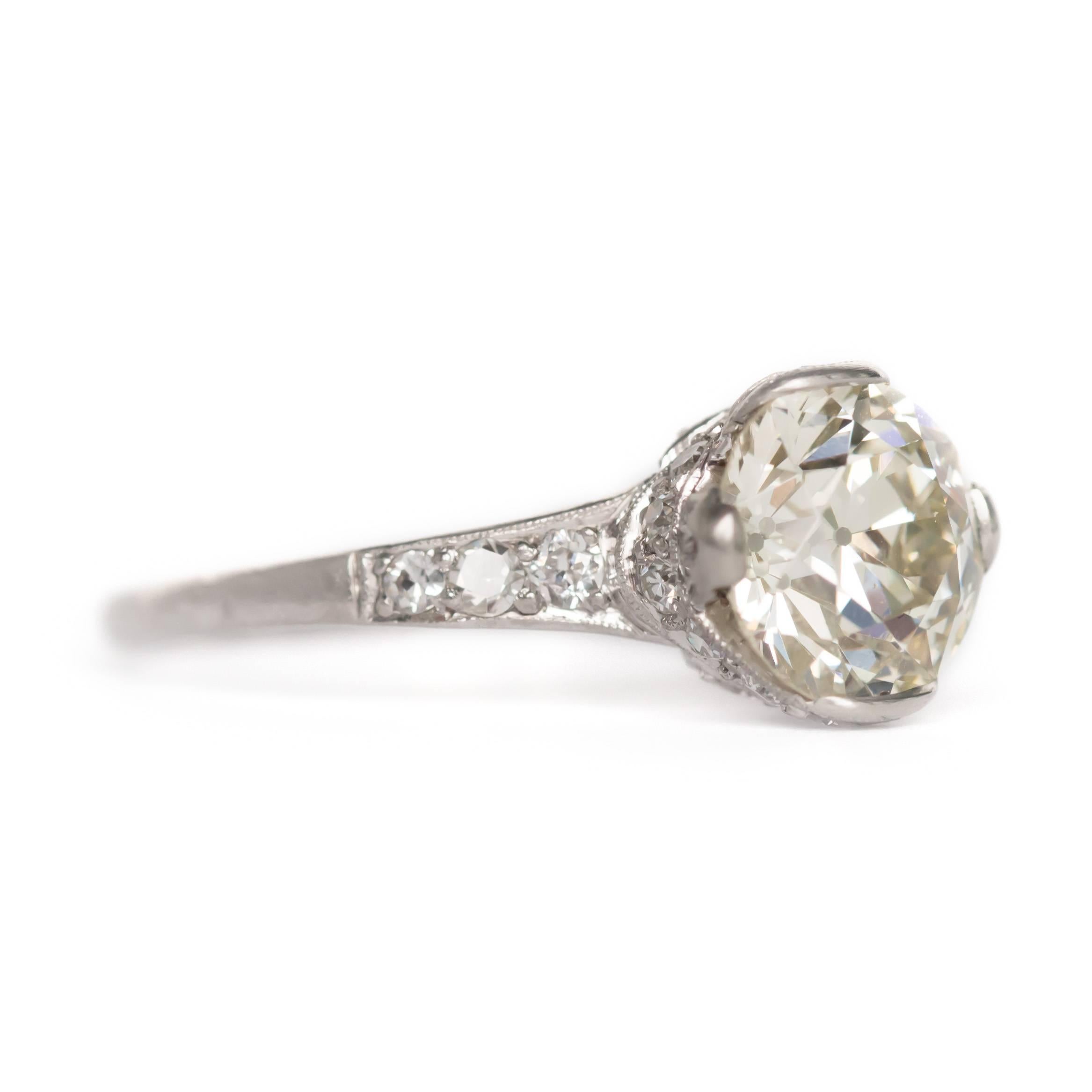 Art Deco 2.01 Carat Diamond Platinum Engagement Ring