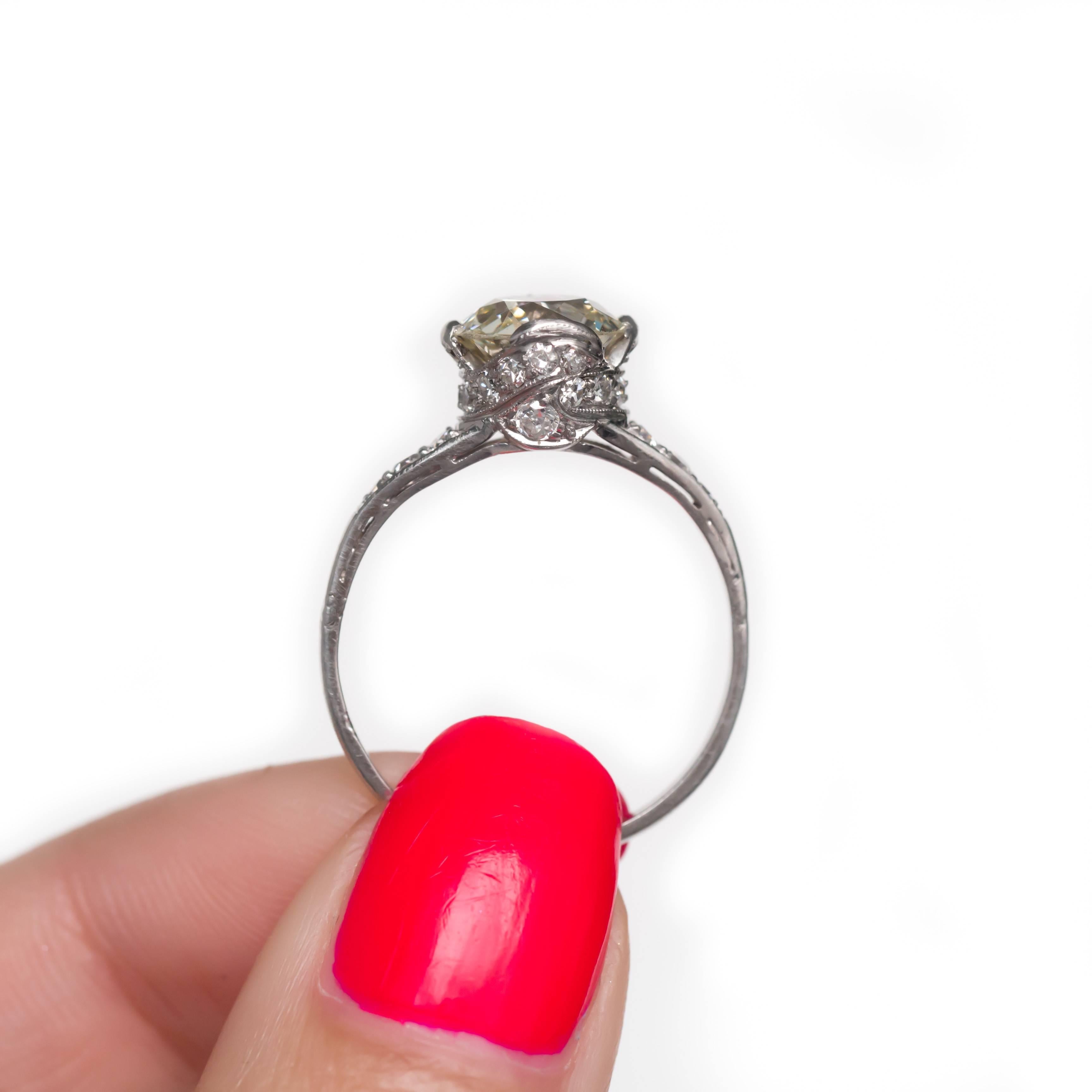 Women's 2.01 Carat Diamond Platinum Engagement Ring