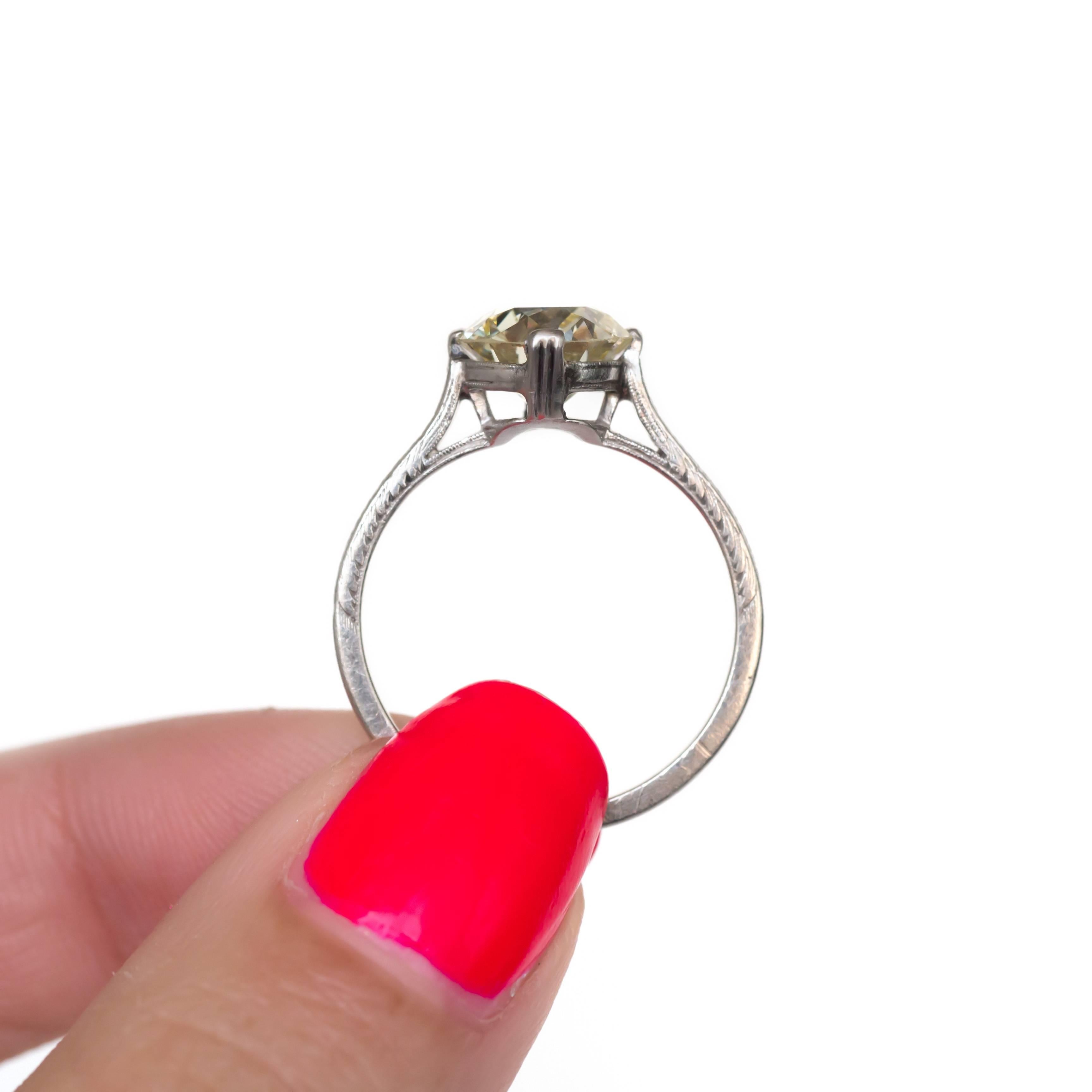 2.40 Carat Diamond Platinum Engagement Ring In Excellent Condition In Atlanta, GA