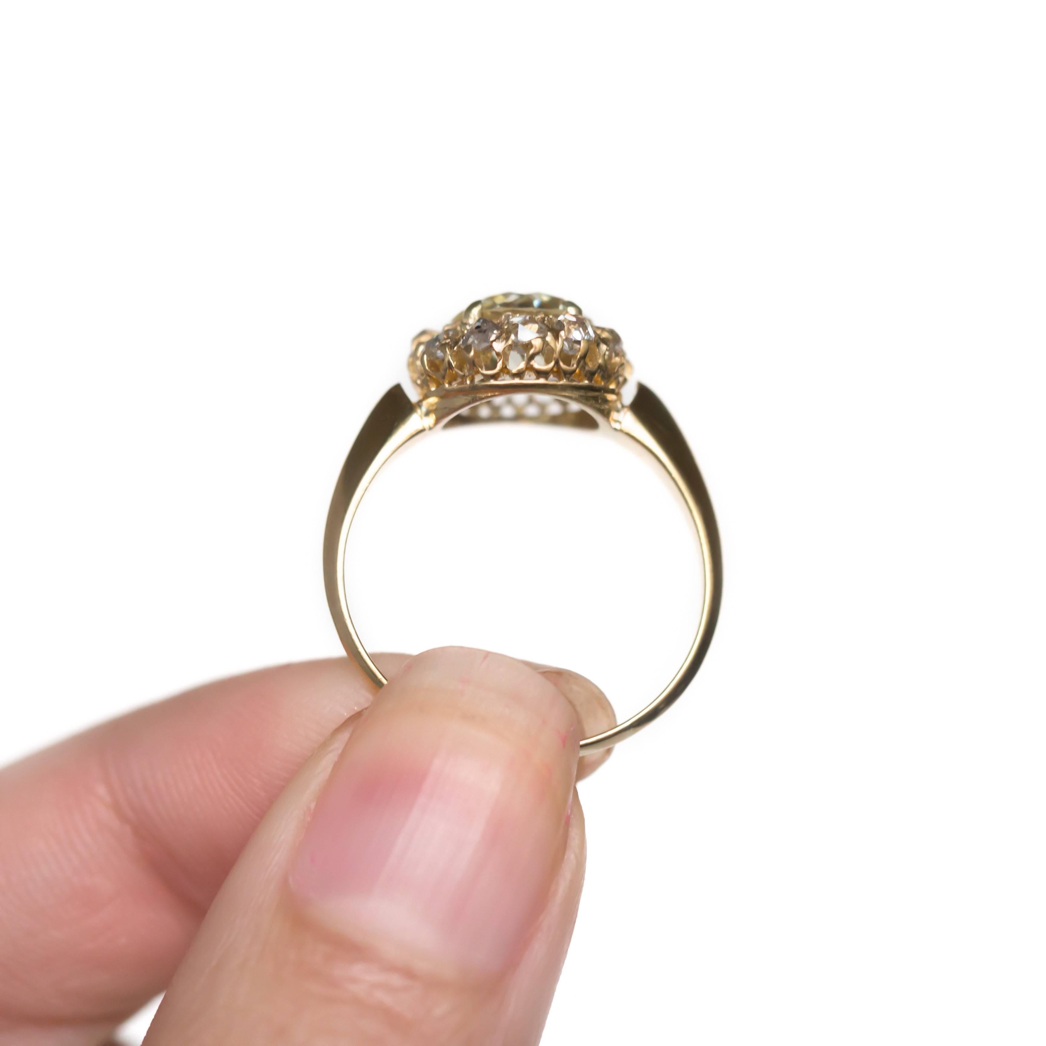 Edwardian 1.75 Carat Diamond Yellow Gold Engagement Ring