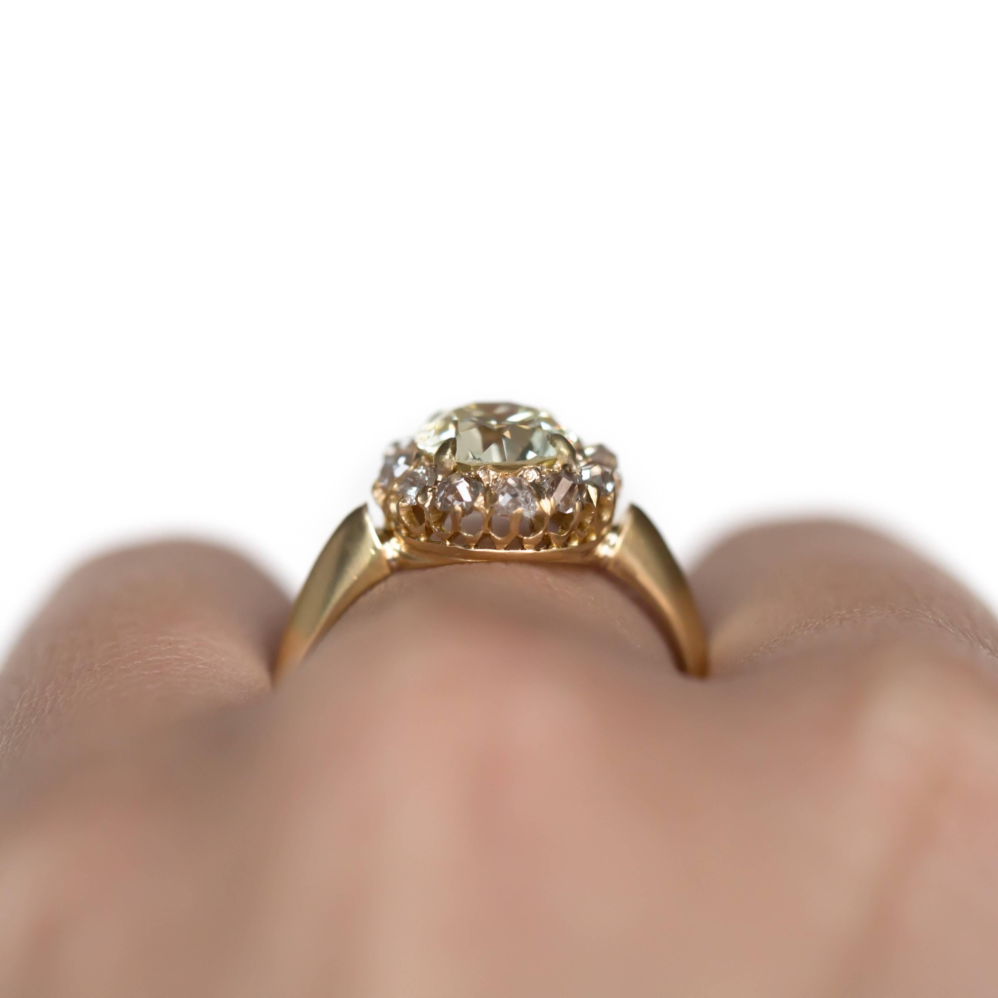 1.75 Carat Diamond Yellow Gold Engagement Ring 1