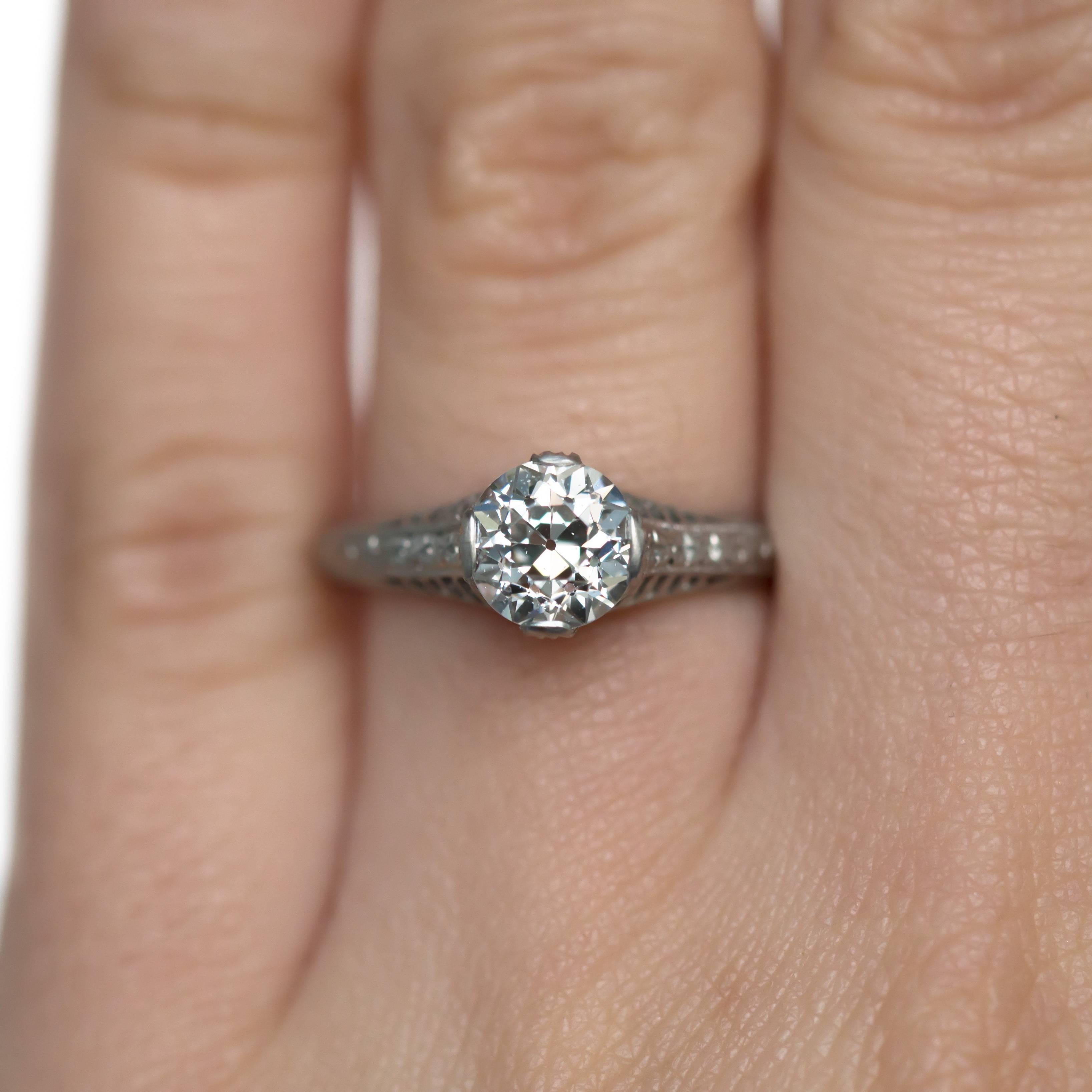 GIA Certified 1.08 Carat Diamond Platinum Engagement Ring In Excellent Condition For Sale In Atlanta, GA