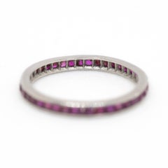 1920s Art Deco 1.00 Carat Total Weight Ruby Platinum Wedding Band