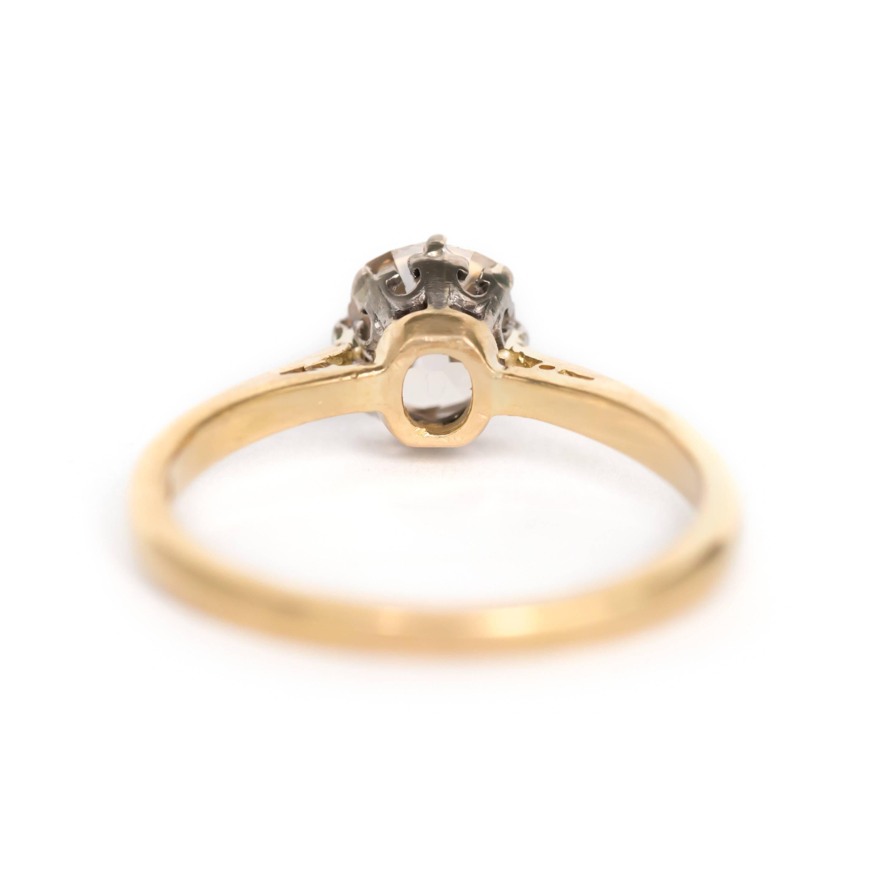Late Victorian 1.51 Carat Diamond 14 Karat Yellow Gold Engagement Ring