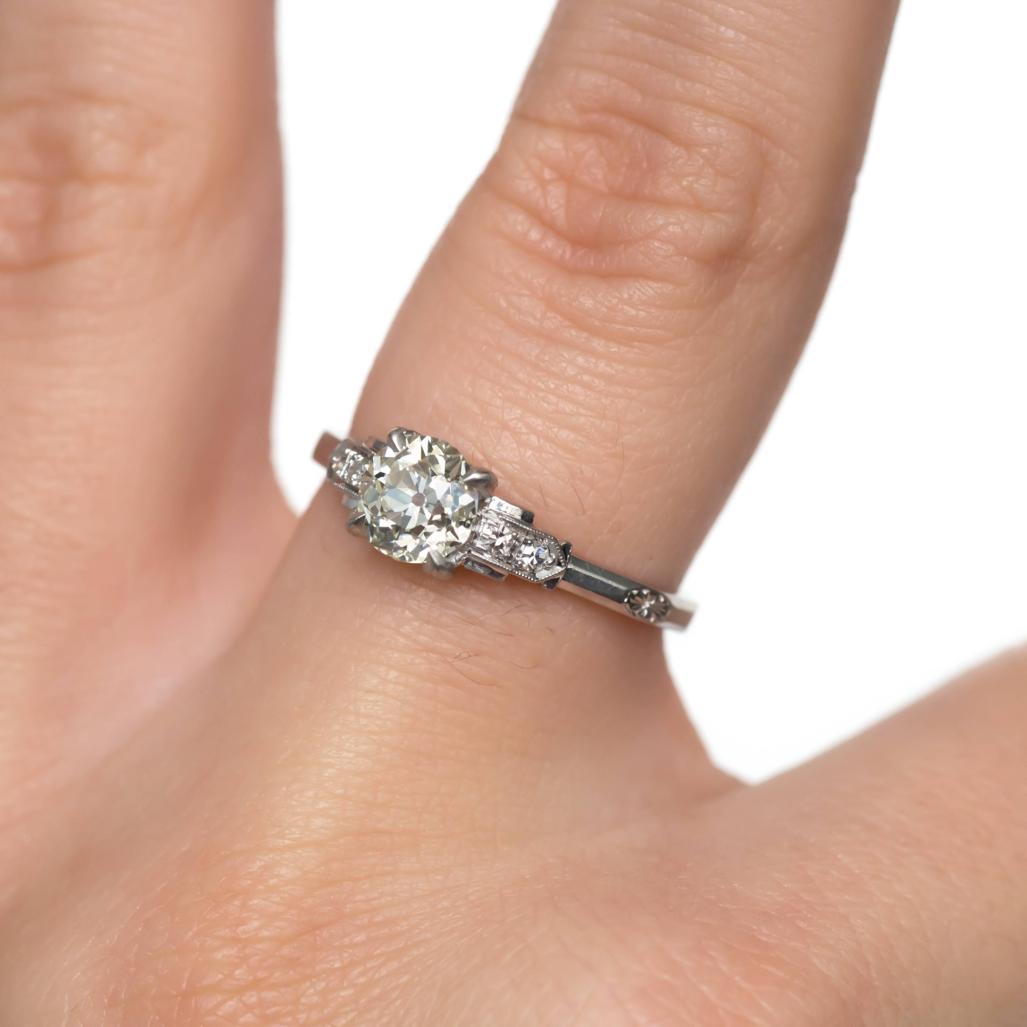 .99 Carat Diamond Platinum Engagement Ring In Excellent Condition For Sale In Atlanta, GA