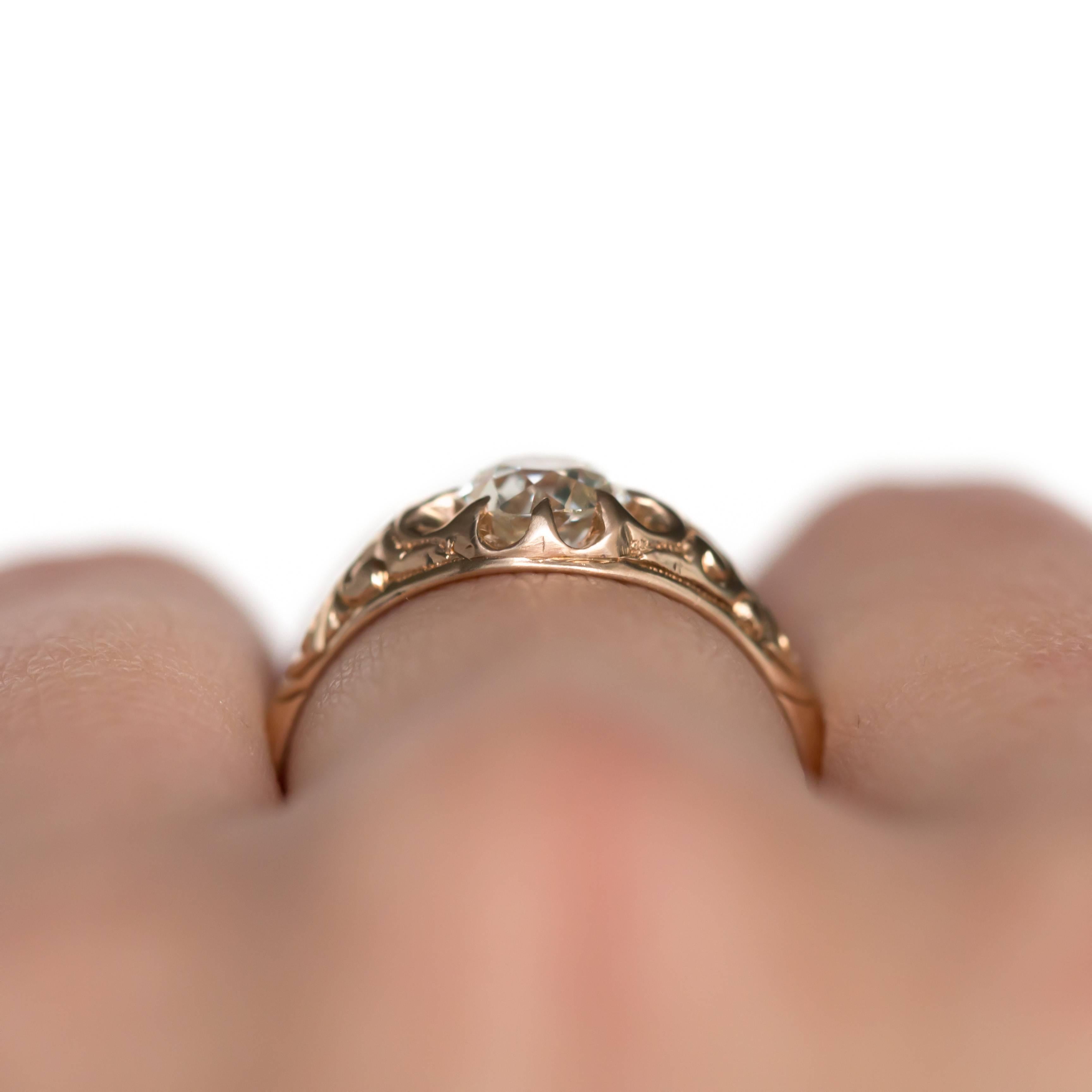 Women's .83 Carat Diamond 14 Karat Yellow Gold Engagement Ring