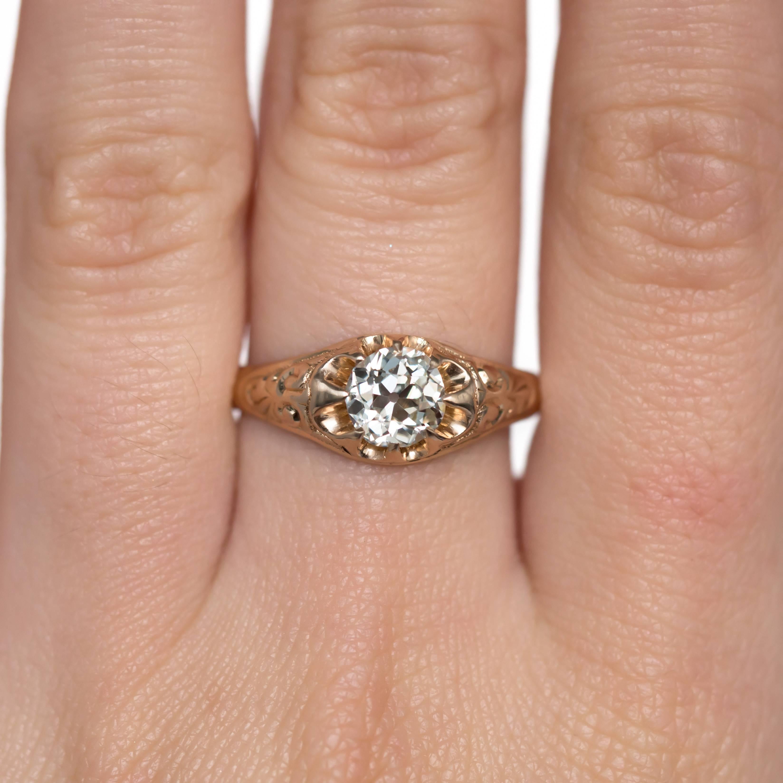 Victorian .83 Carat Diamond 14 Karat Yellow Gold Engagement Ring