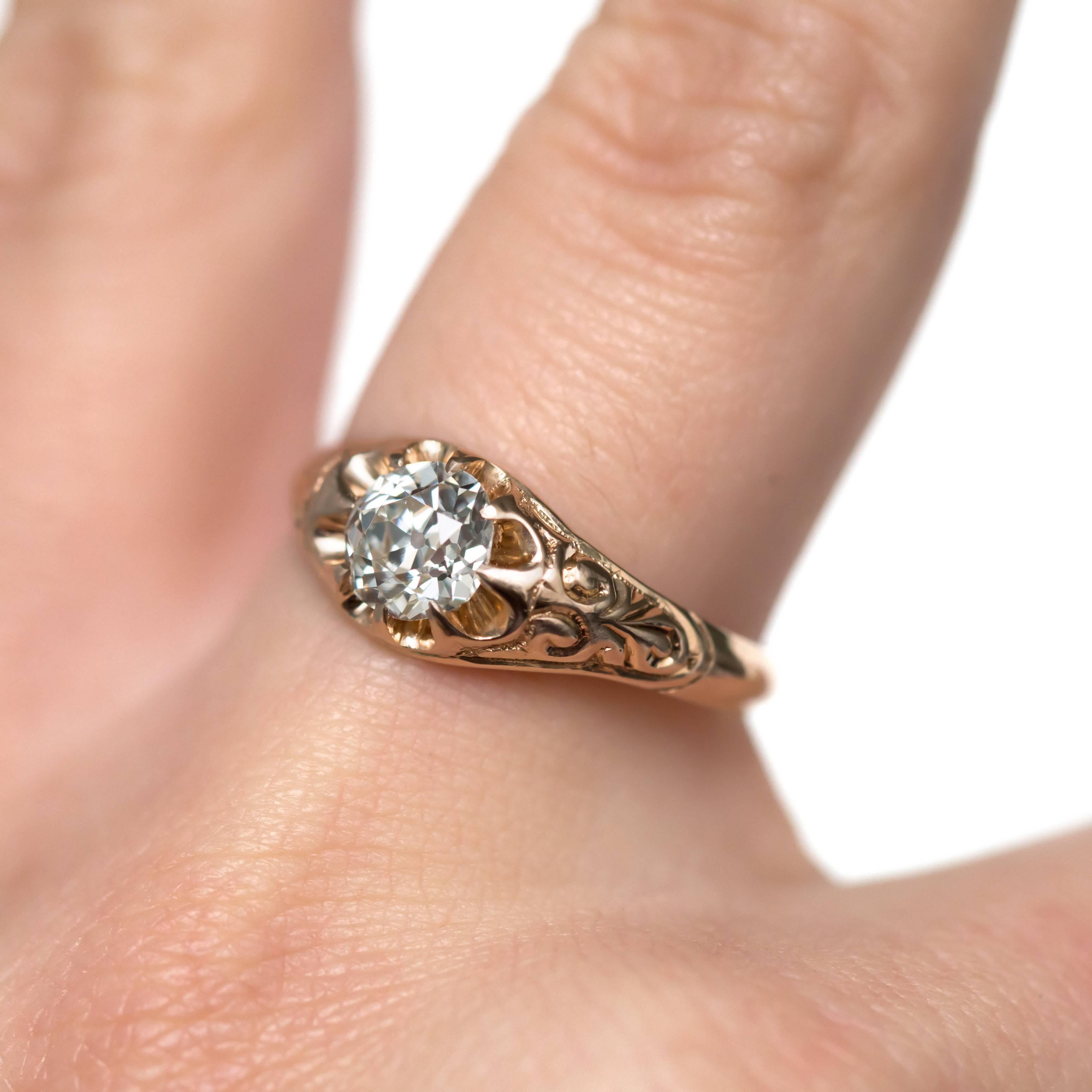 .83 Carat Diamond 14 Karat Yellow Gold Engagement Ring In Excellent Condition In Atlanta, GA