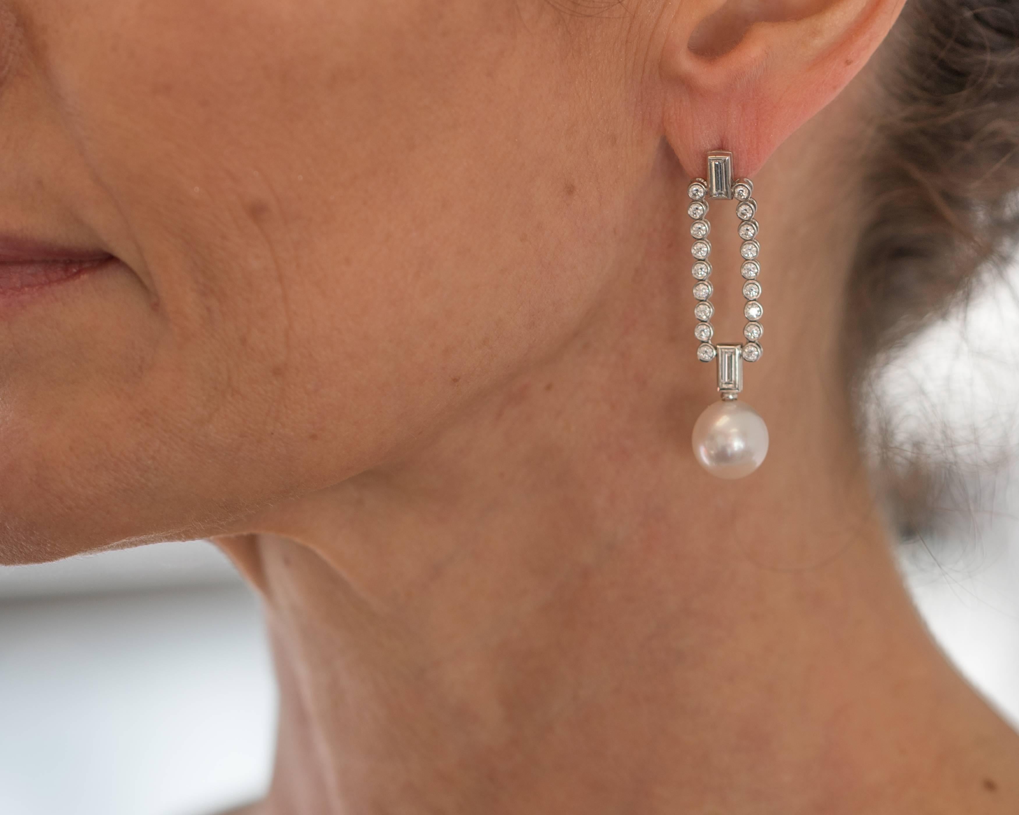 tiffany pearl hinged earrings