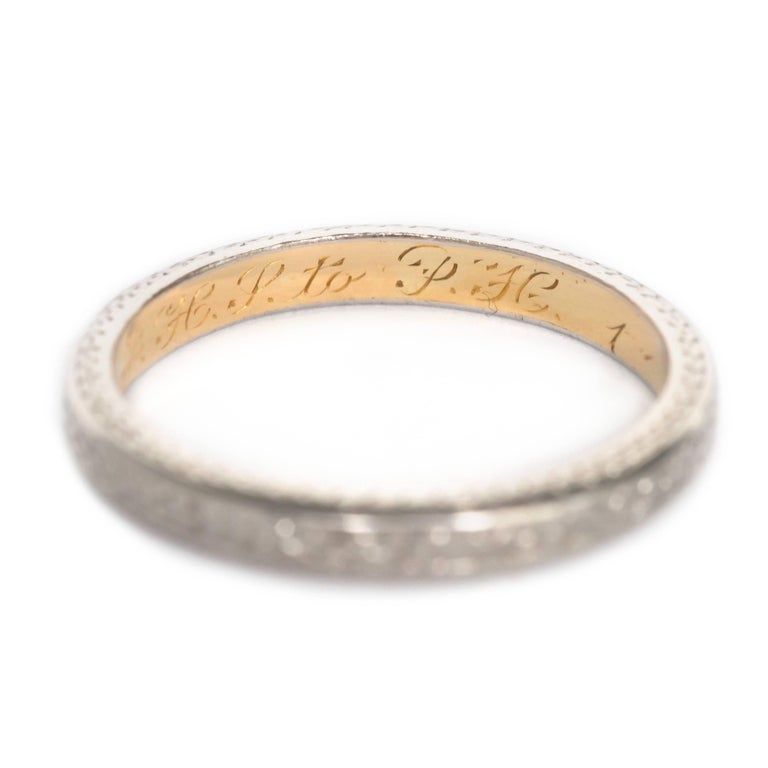 Two Toned Sectional Men's Wedding Ring in Platinum ...