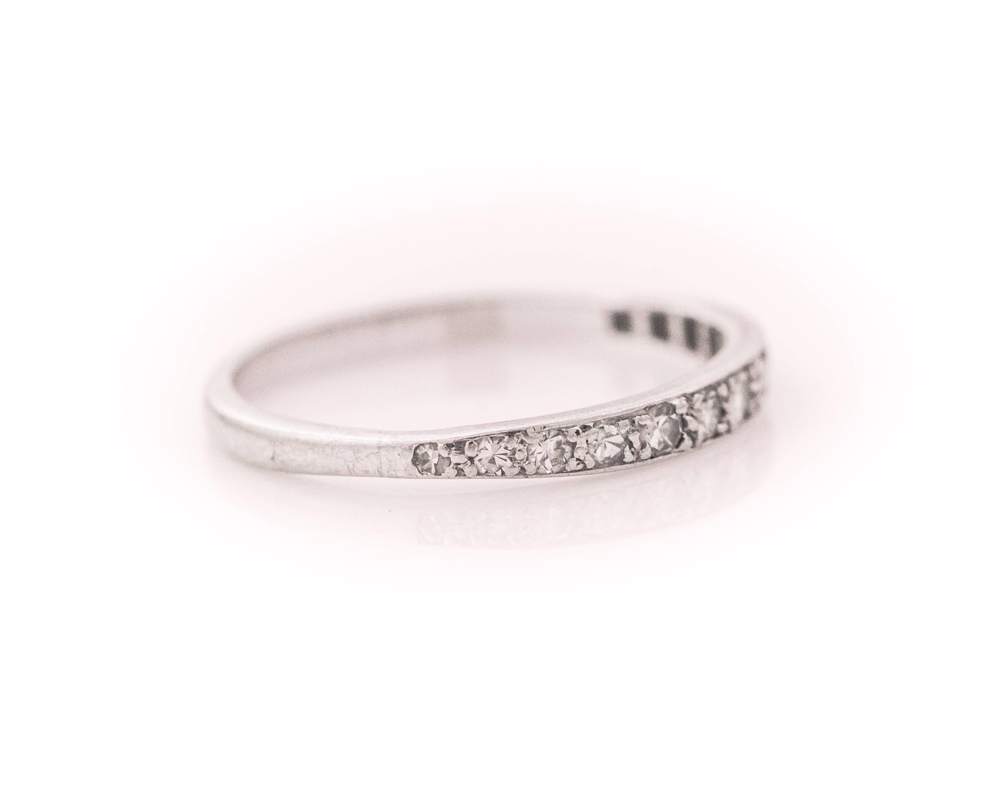 1920s Art Deco 0.15 Carat Diamond Platinum Eternity Band In Good Condition In Atlanta, GA