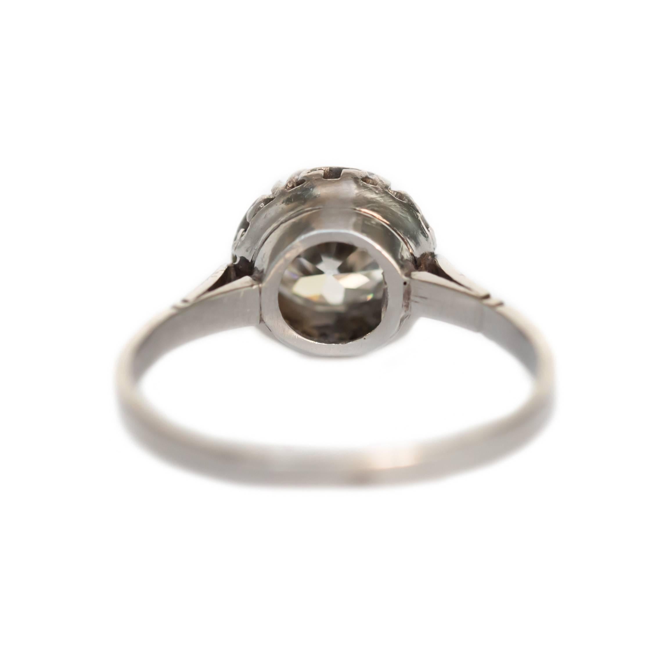 Edwardian GIA Certified 0.96 Carat Diamond Platinum Engagement Ring For Sale
