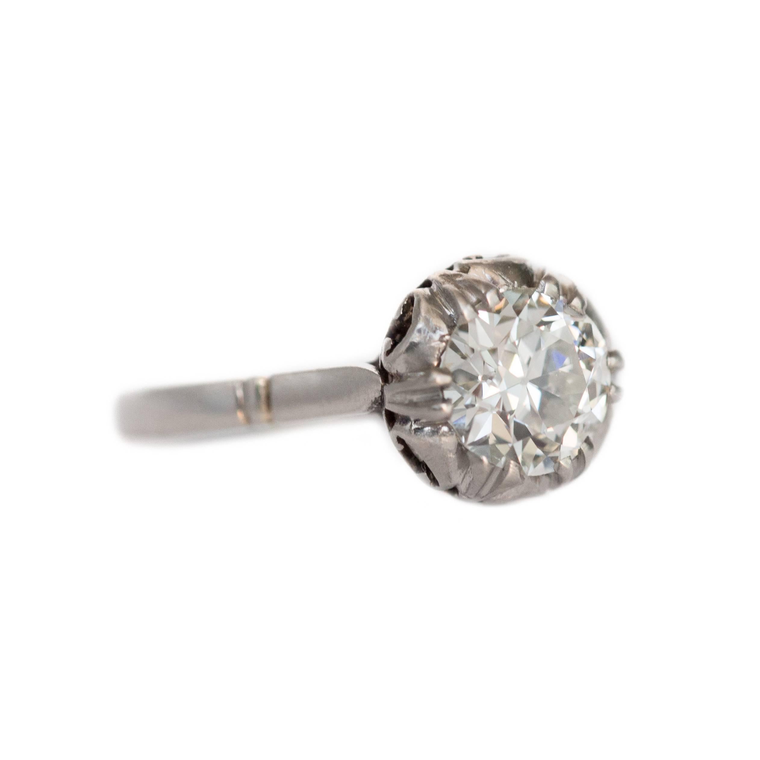 Platin-Verlobungsring mit GIA-zertifiziertem 0,96 Karat Diamant (Edwardian) im Angebot