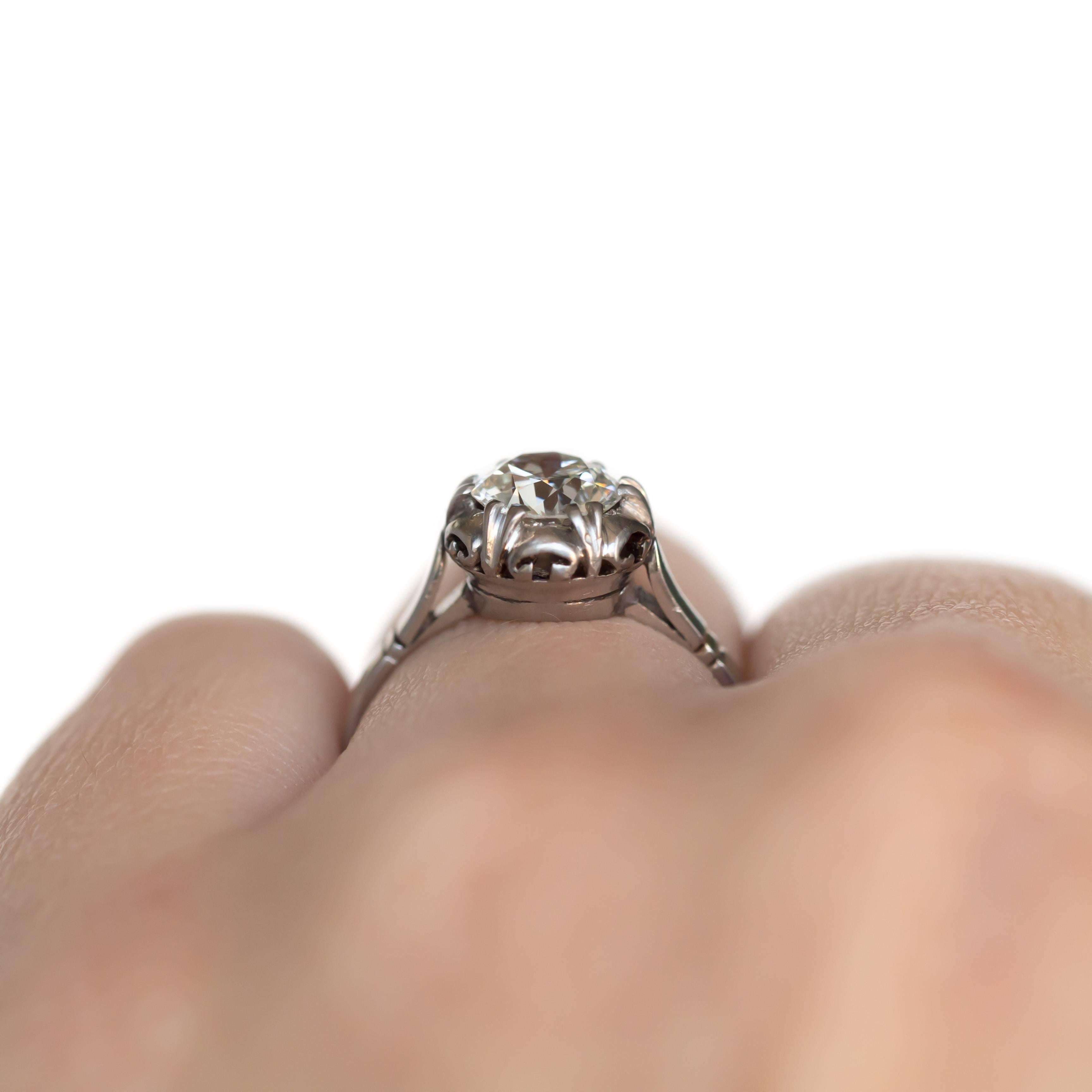 GIA Certified 0.96 Carat Diamond Platinum Engagement Ring For Sale 2