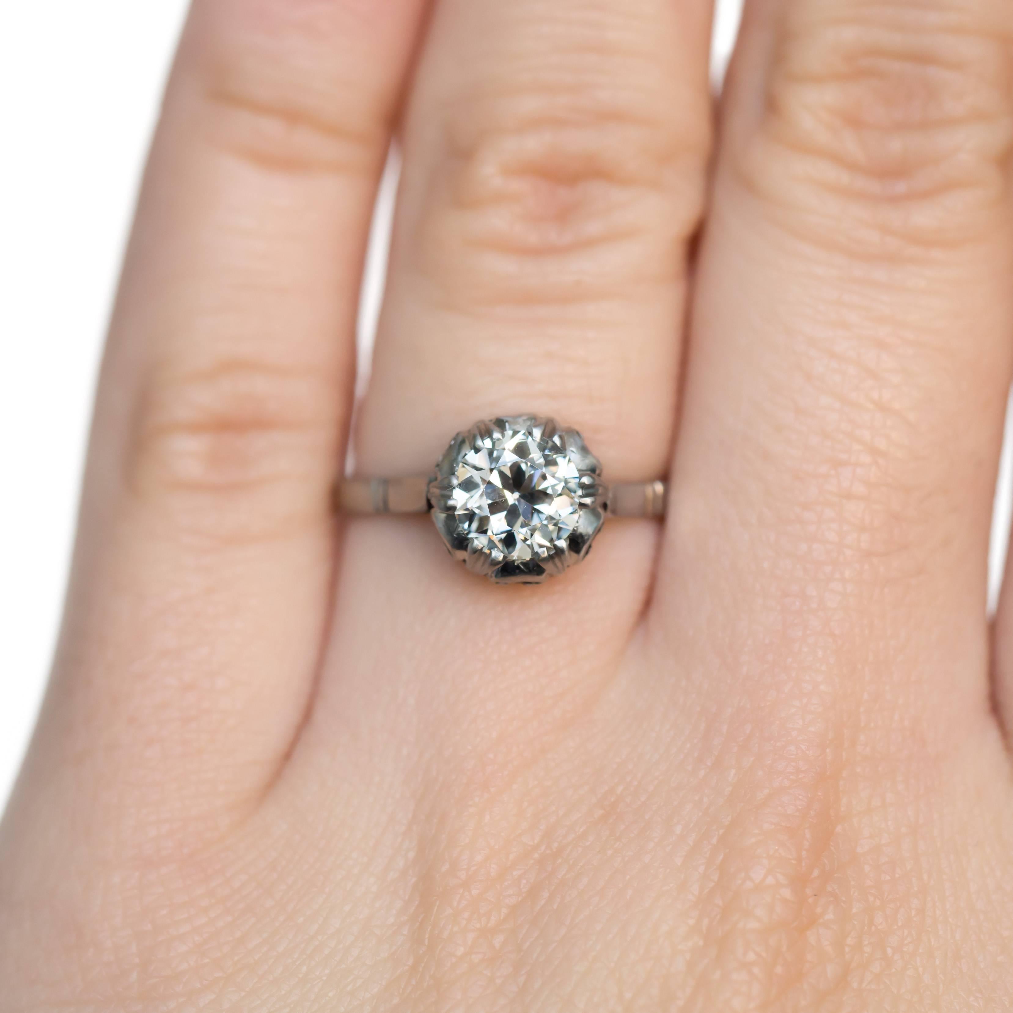 Women's GIA Certified 0.96 Carat Diamond Platinum Engagement Ring For Sale