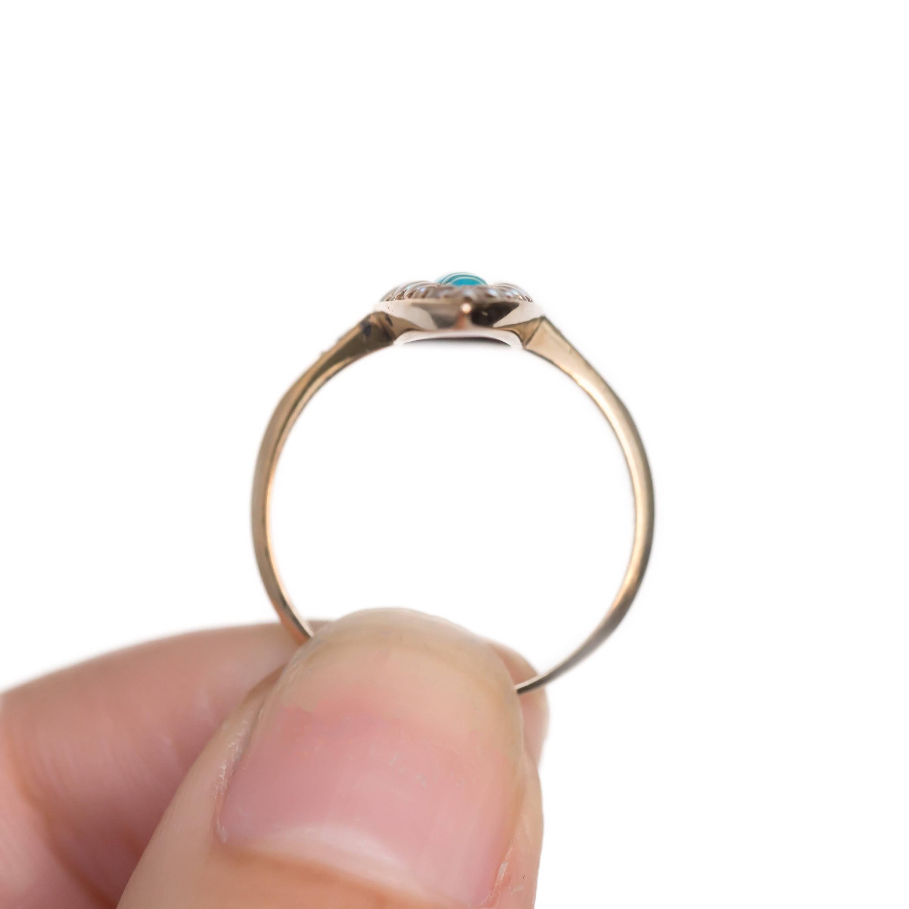 turquoise and pearl engagement ring