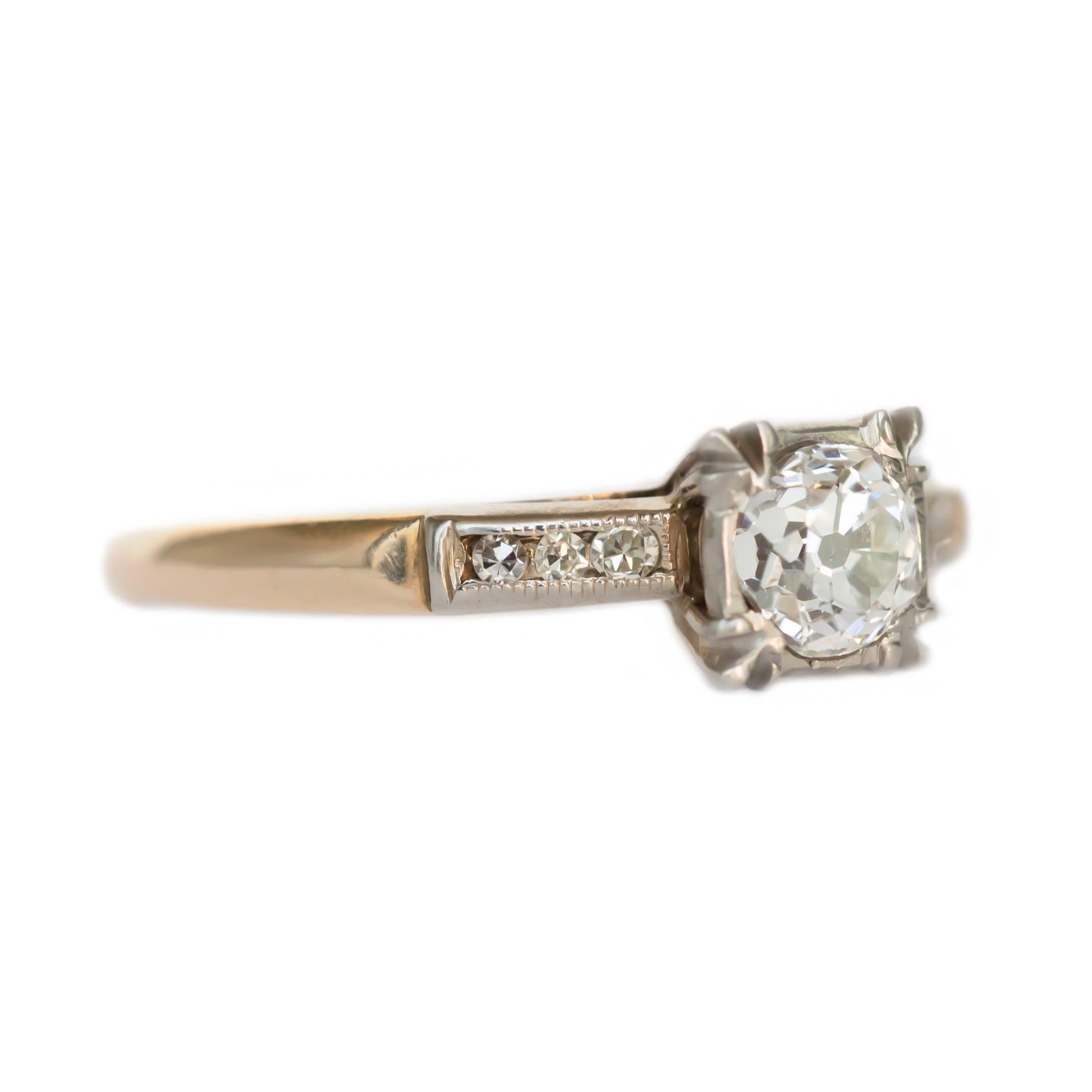 Edoardiano Anello di fidanzamento in oro giallo con diamante certificato GIA da 0,58 carati in vendita