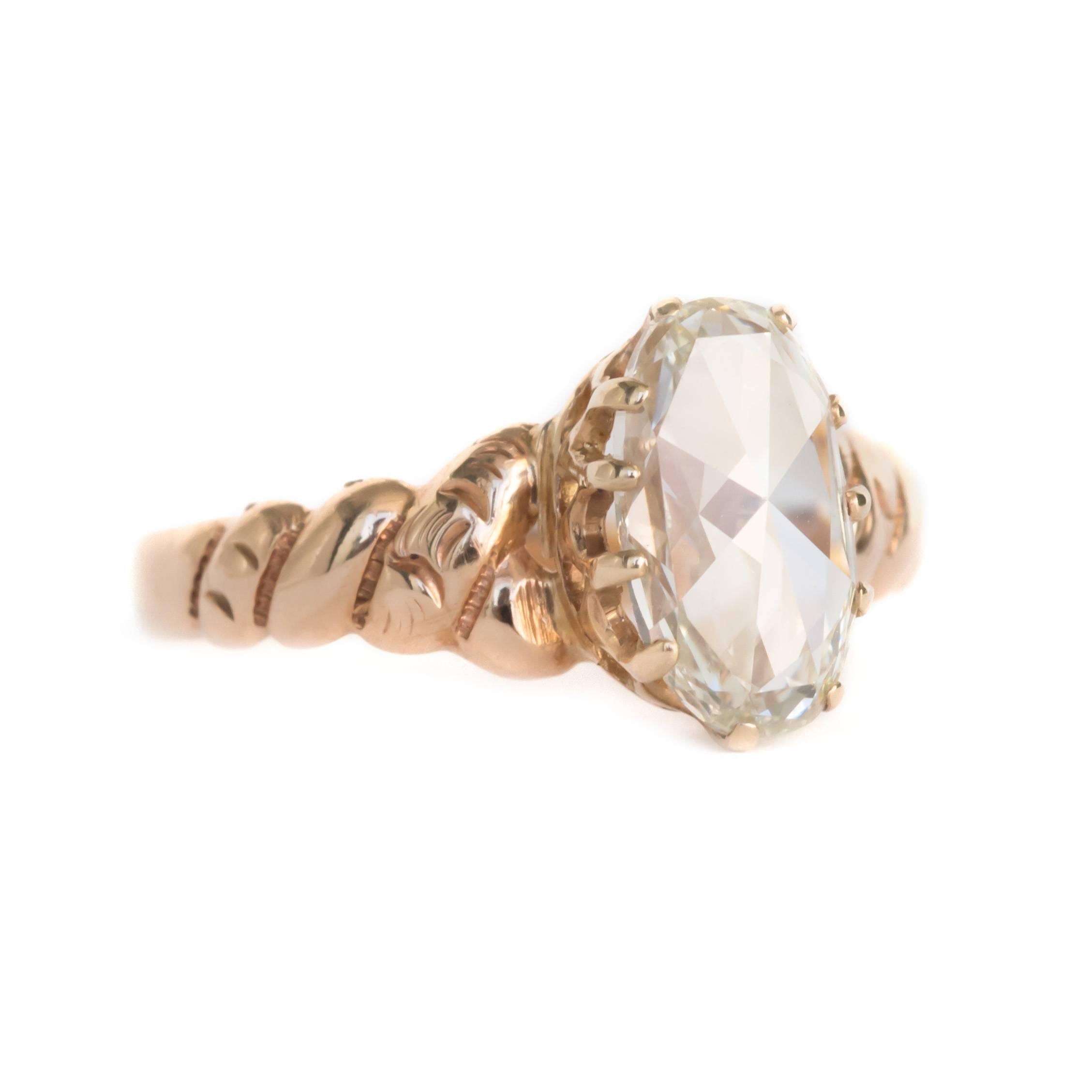 Victorian 1.00 Carat Diamond Yellow Gold Diamond Engagement Ring For Sale