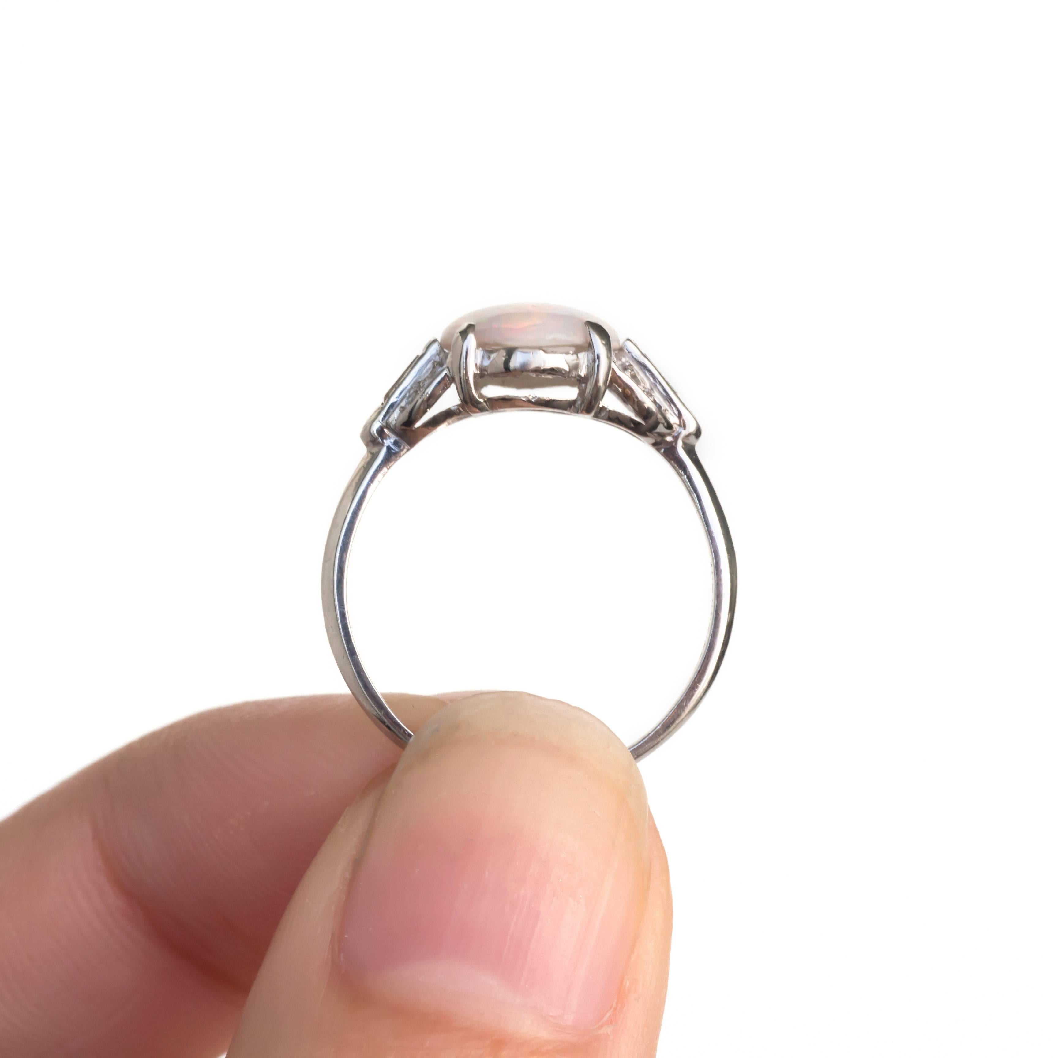 Women's 1.50 Carat Opal Platinum Engagement Ring