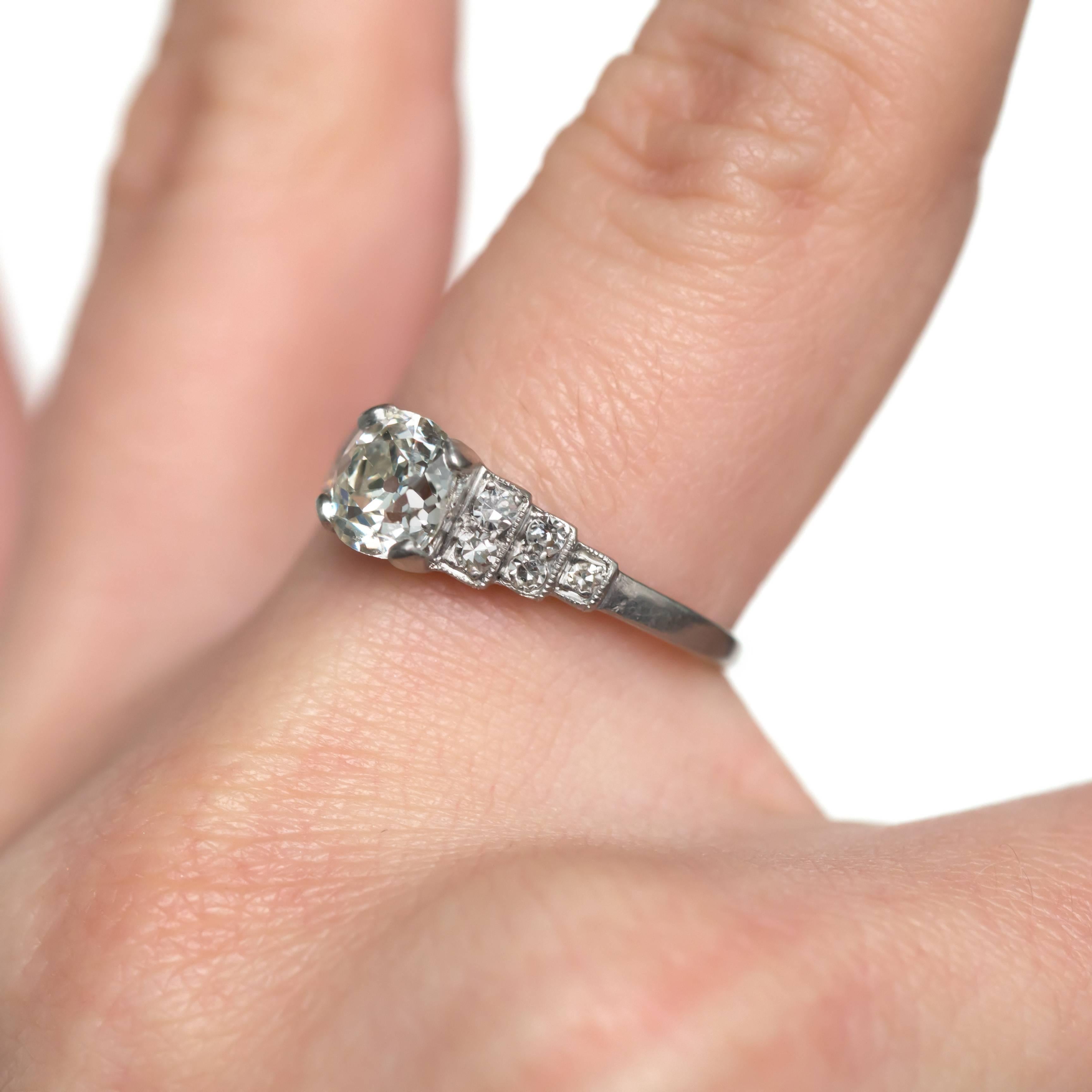 1.17 Carat Diamond Platinum Engagement Ring In Excellent Condition In Atlanta, GA