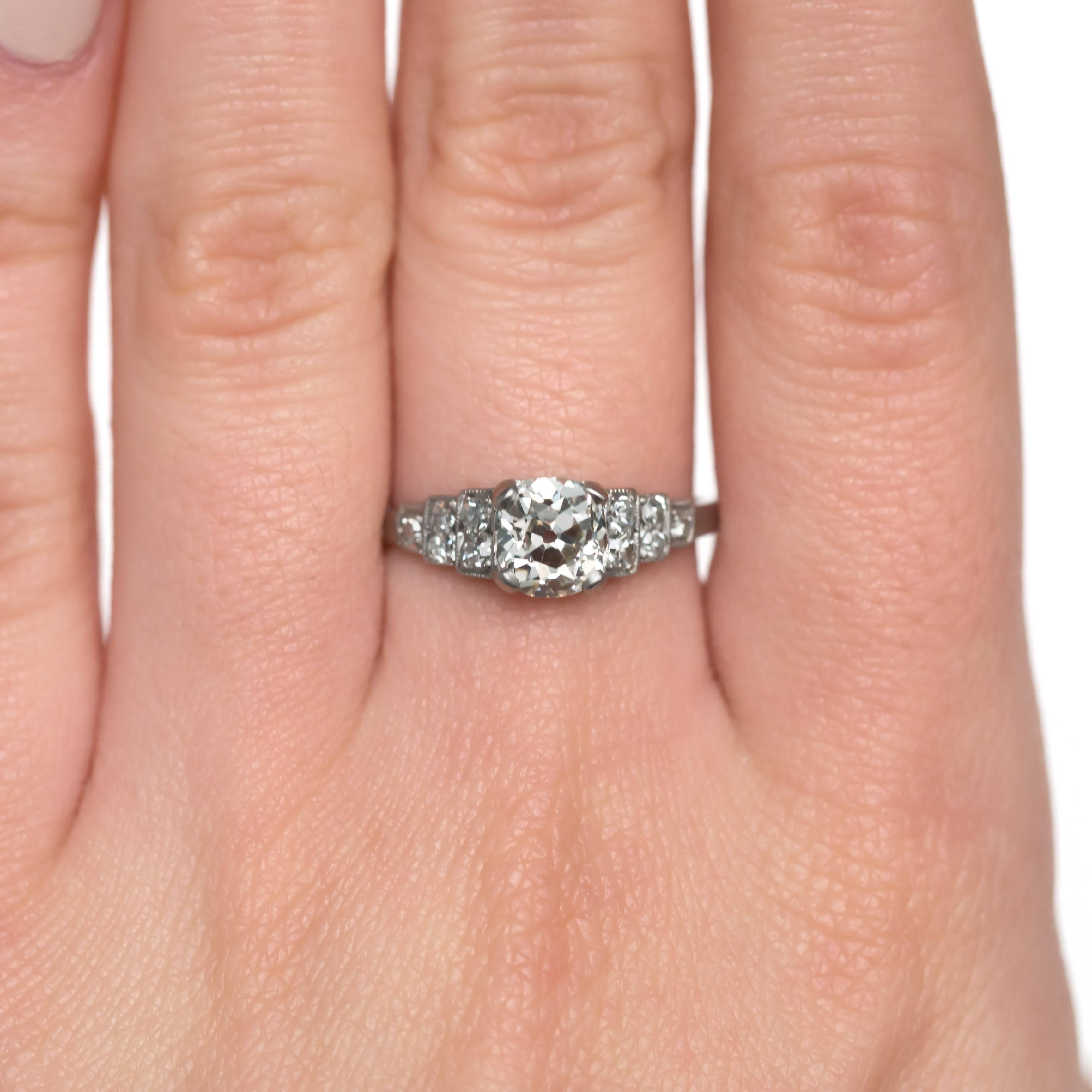 Art Deco 1.17 Carat Diamond Platinum Engagement Ring