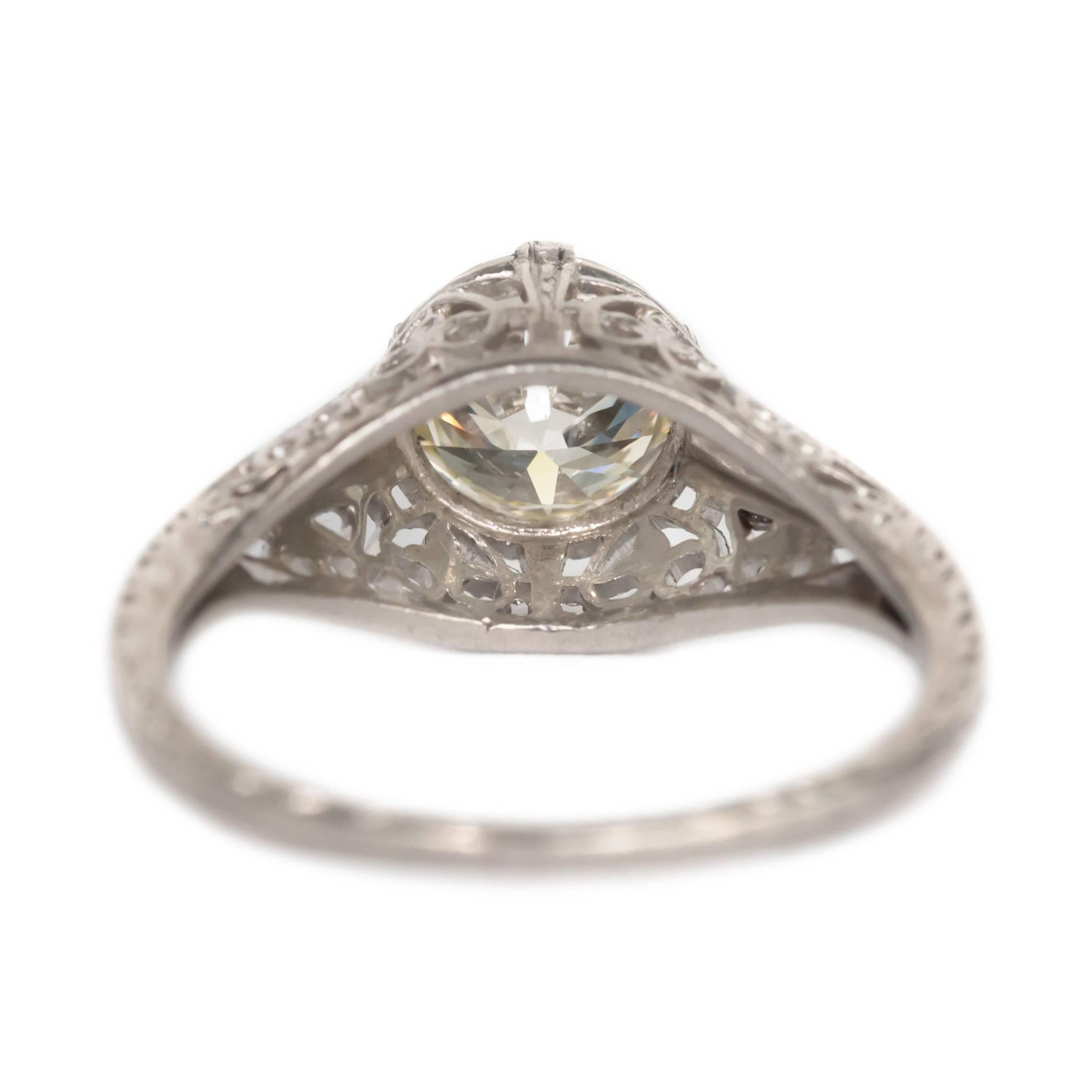 GIA Certified 1.40 Carat Diamond Platinum Engagement Ring In Excellent Condition In Atlanta, GA