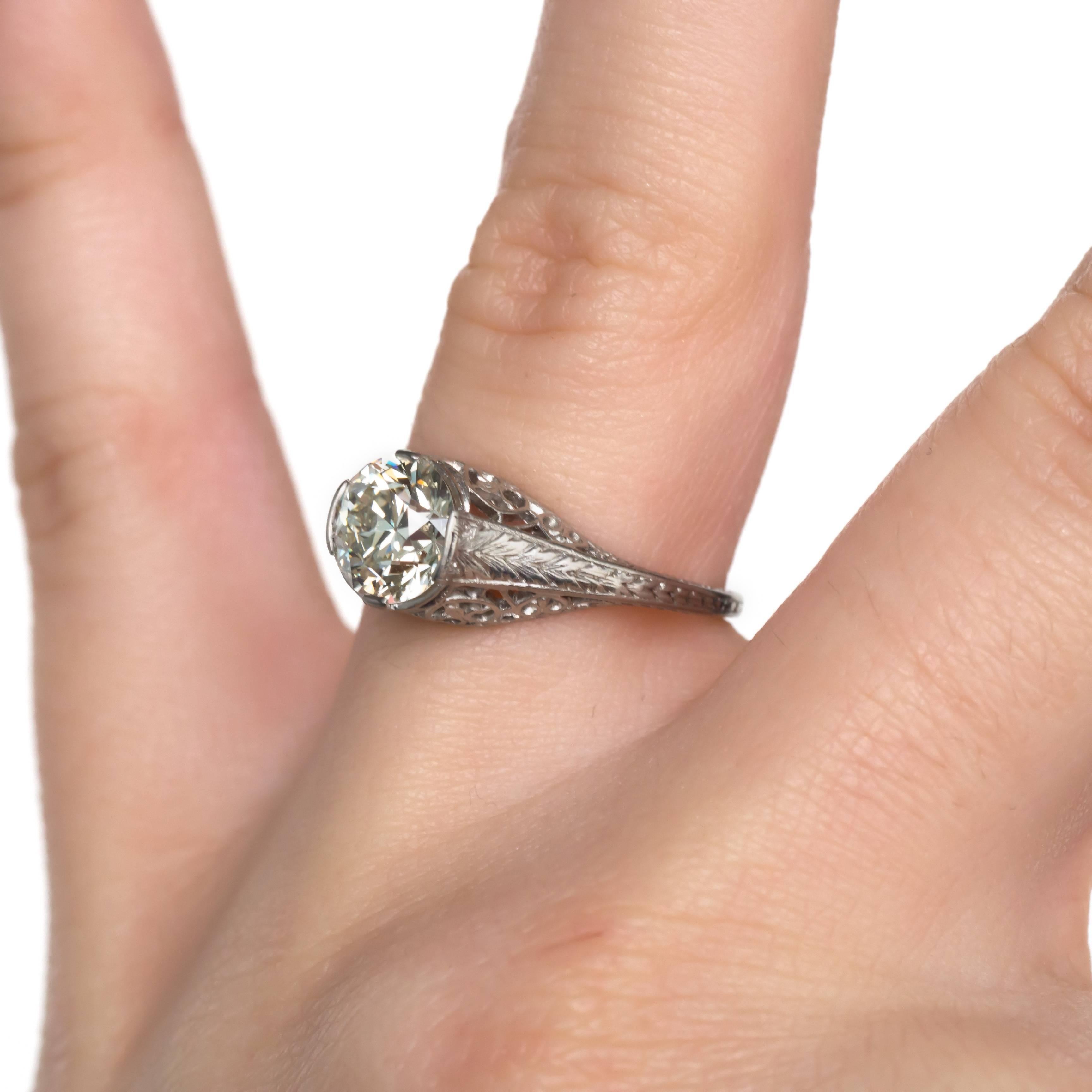 GIA Certified 1.40 Carat Diamond Platinum Engagement Ring 2