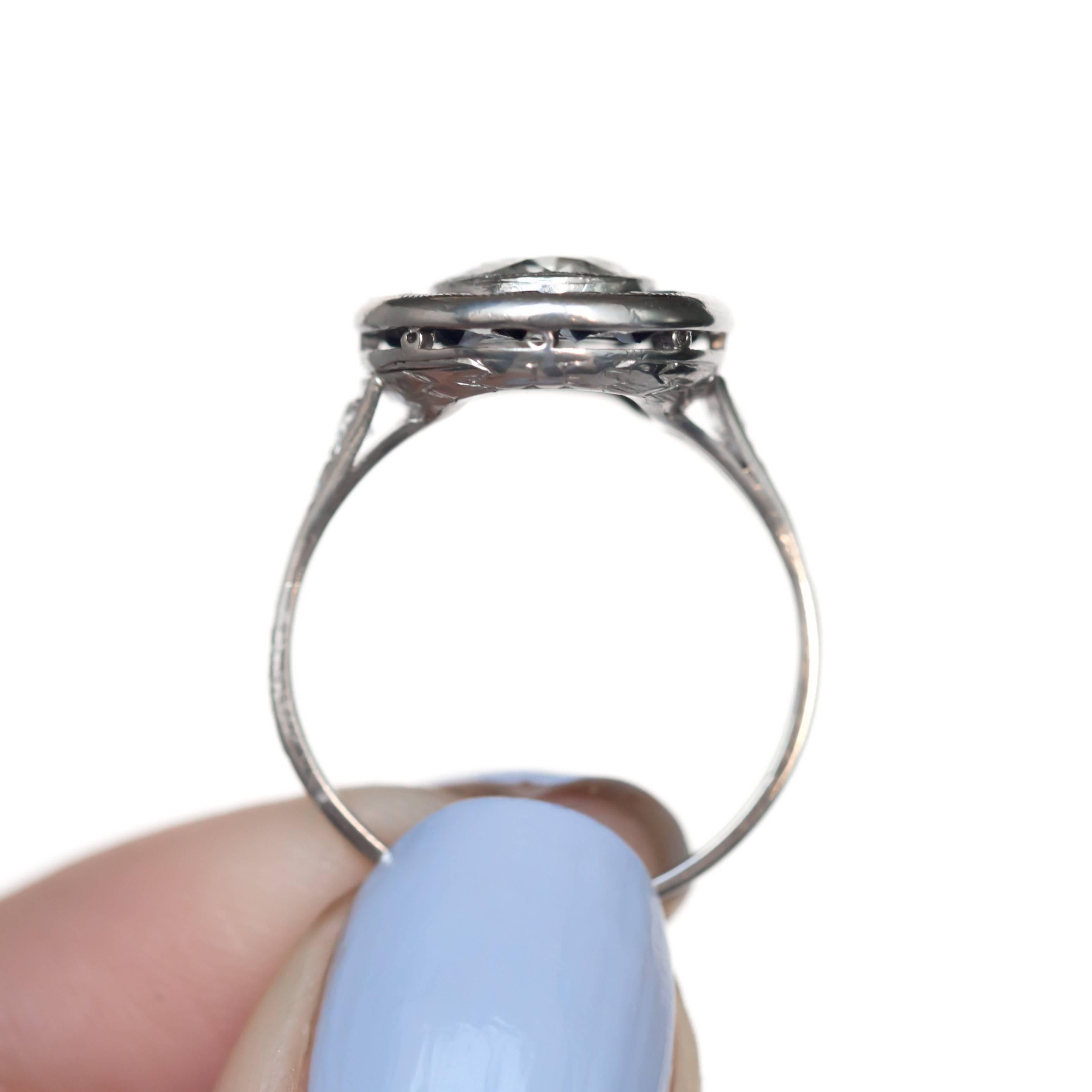 Women's 1.25 Carat Diamond and Sapphire Platinum Engagement Ring