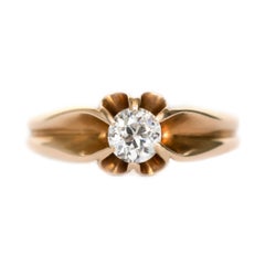 Antique .45 Carat Diamond Yellow Gold Engagement Ring