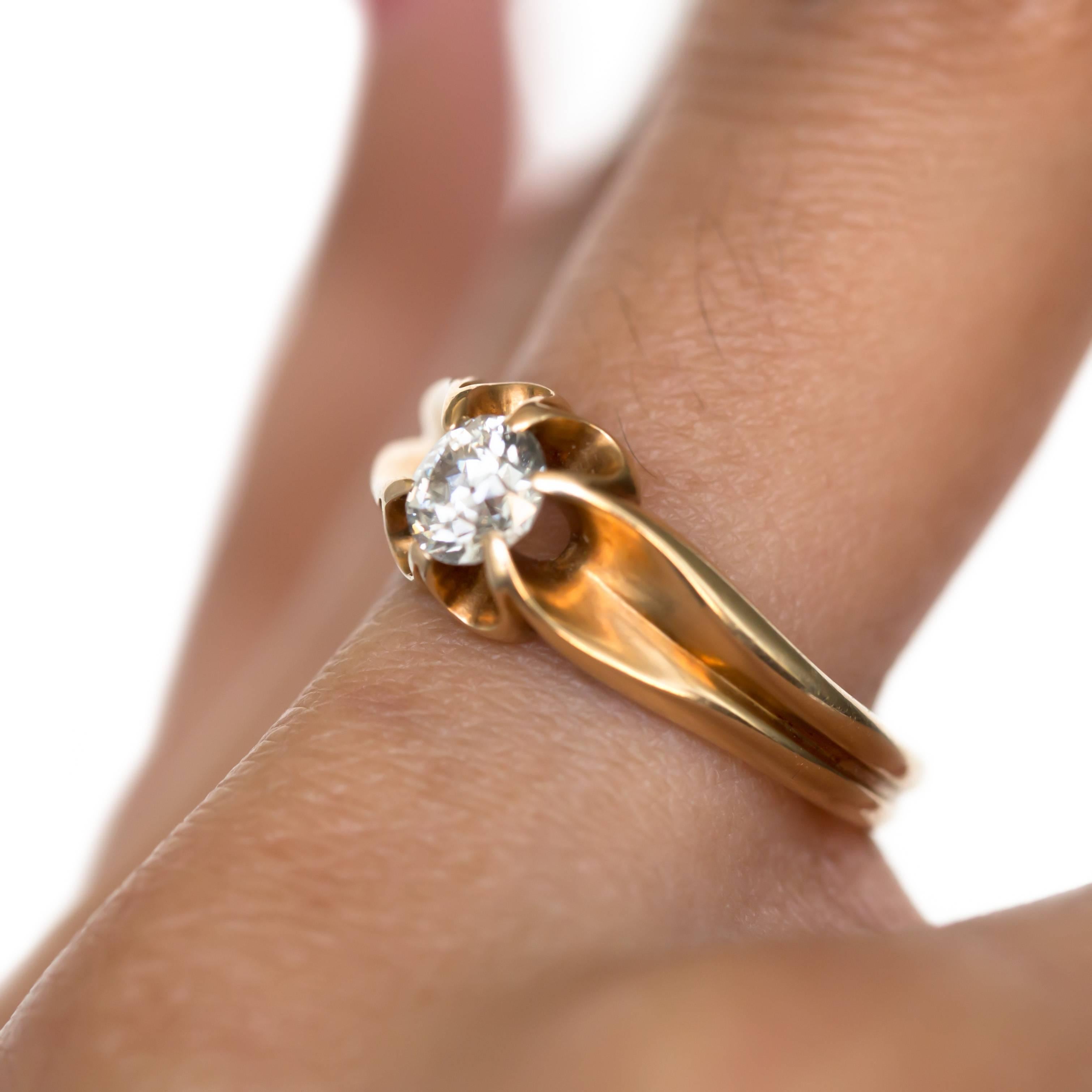 Women's .45 Carat Diamond Yellow Gold Engagement Ring