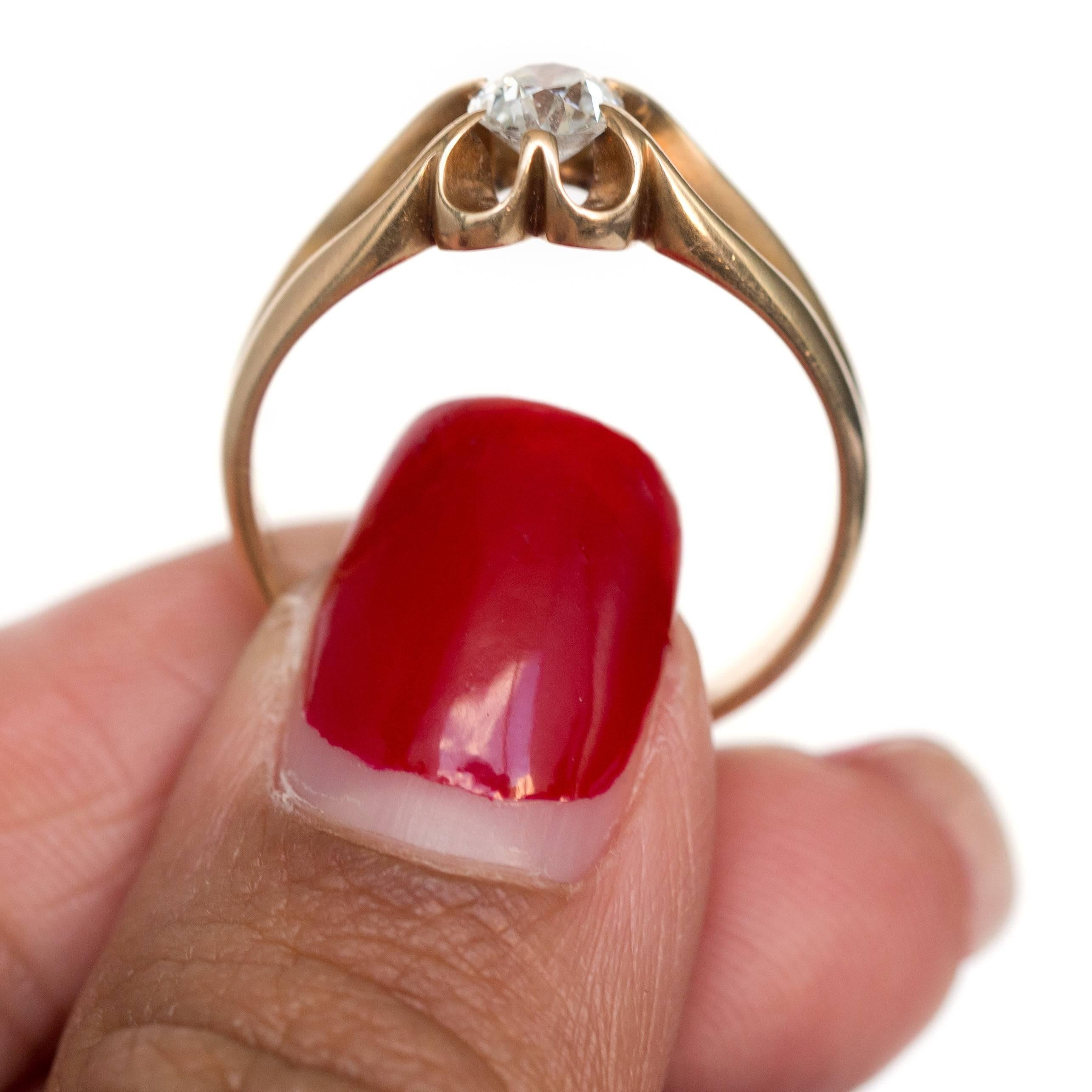 Edwardian .45 Carat Diamond Yellow Gold Engagement Ring