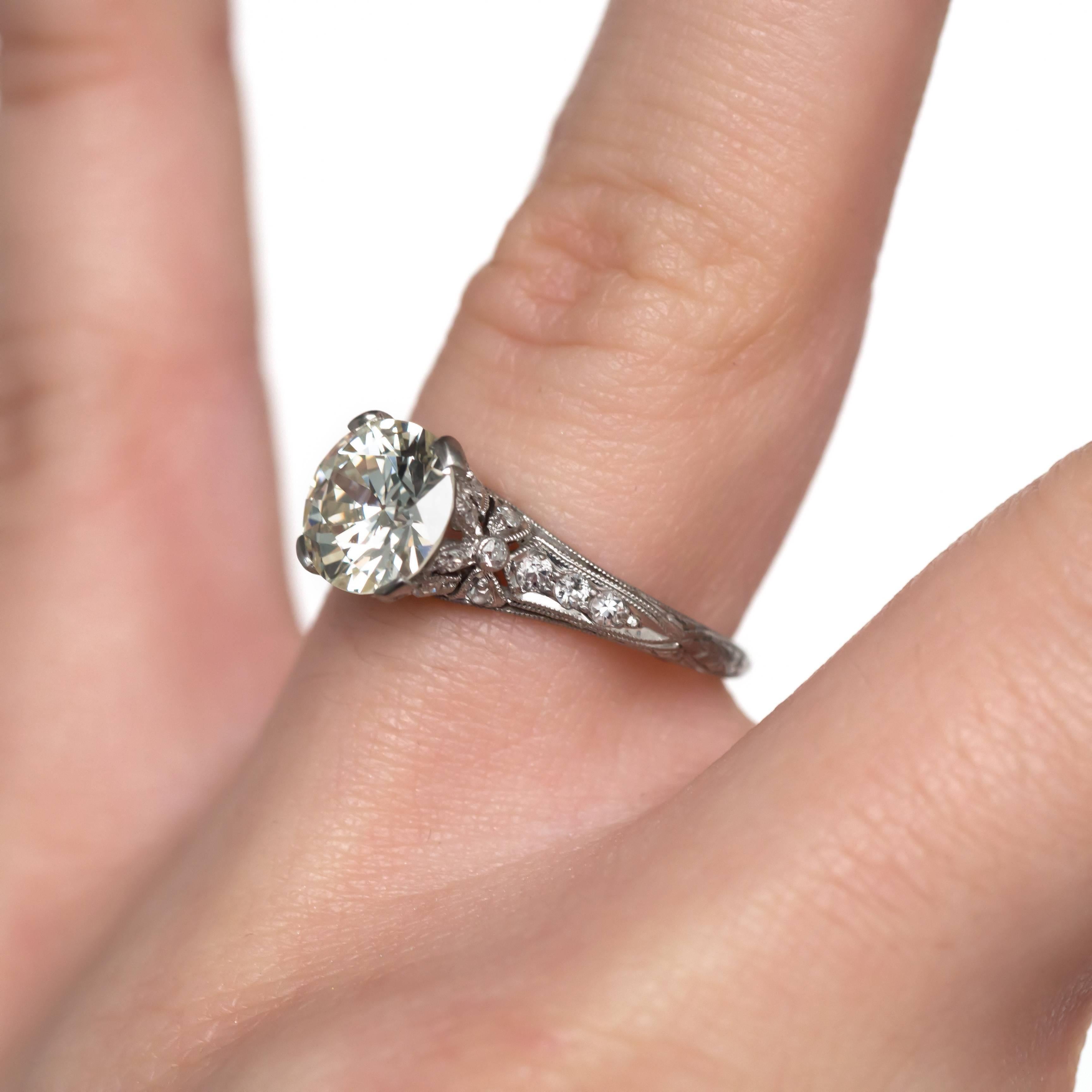 1.58 Carat Diamond Platinum Engagement Ring In Excellent Condition For Sale In Atlanta, GA