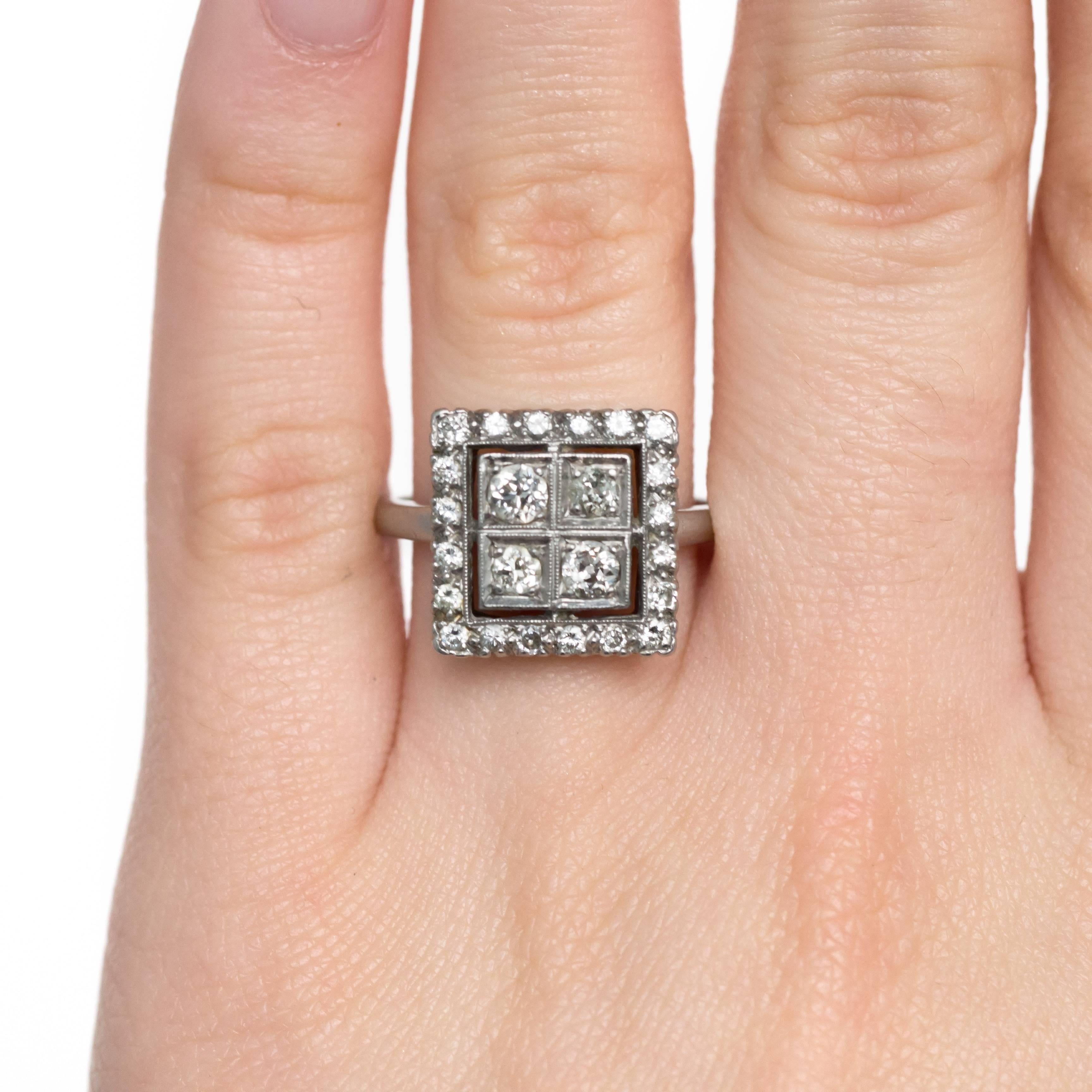 Women's .50 Carat, Total Weight Diamond Platinum Engagement Ring For Sale