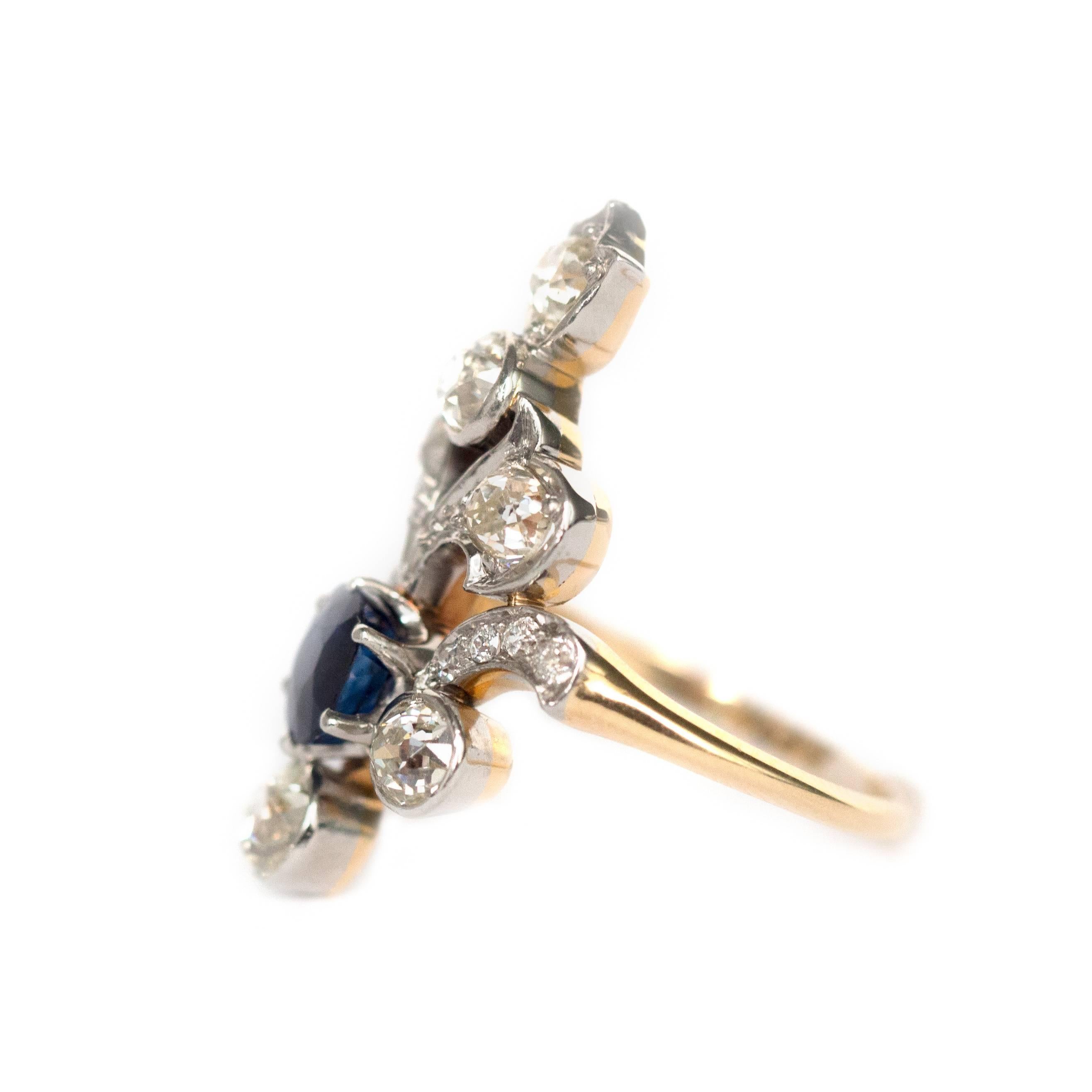 Item Details: 
Ring Size: 6.5
Metal Type: Platinum
Weight: 7.6 grams

AGL CERTIFIED Document No. 1089193

Side Stone Details: 
Shape: Old Mine Cushion
Total Carat Weight: 2.00 cttw
Color: H-I-J
Clarity: SI1/2

Color Stone Details: 
Type: