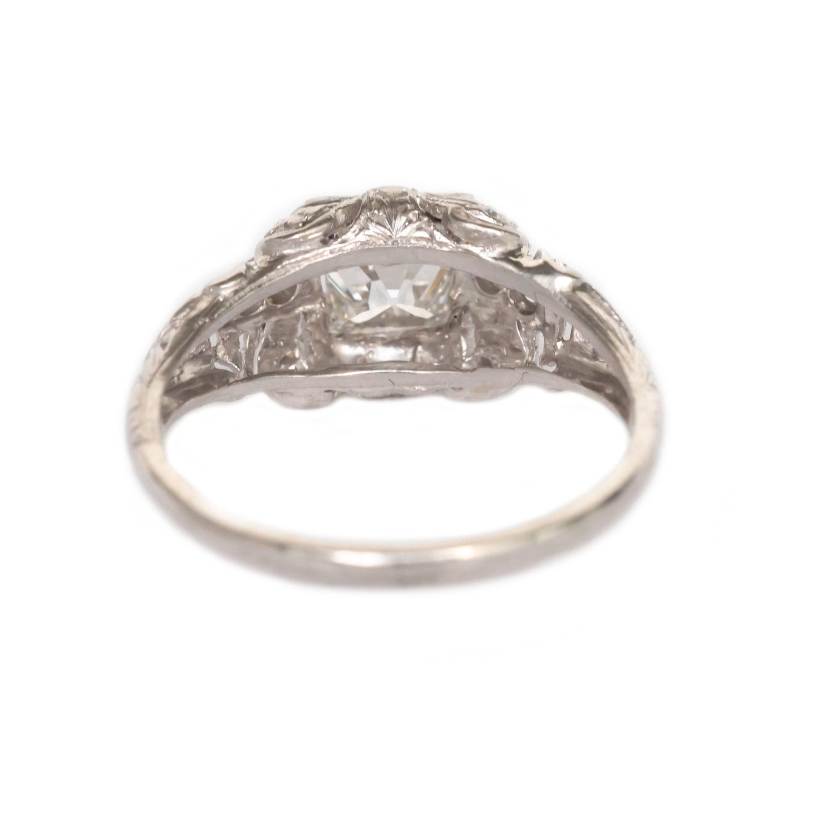 GIA Certified 1.04 Carat Diamond Platinum Engagement Ring In Excellent Condition In Atlanta, GA