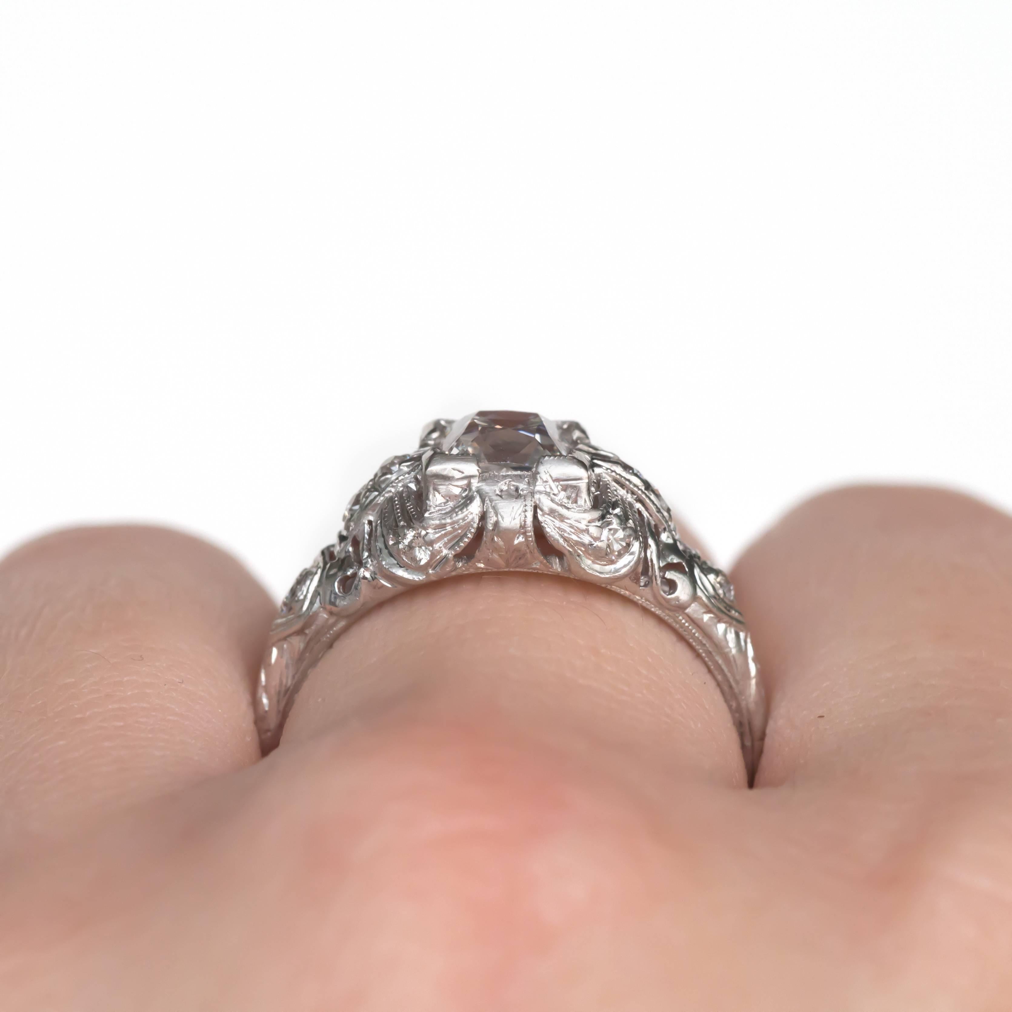 GIA Certified 1.04 Carat Diamond Platinum Engagement Ring 3