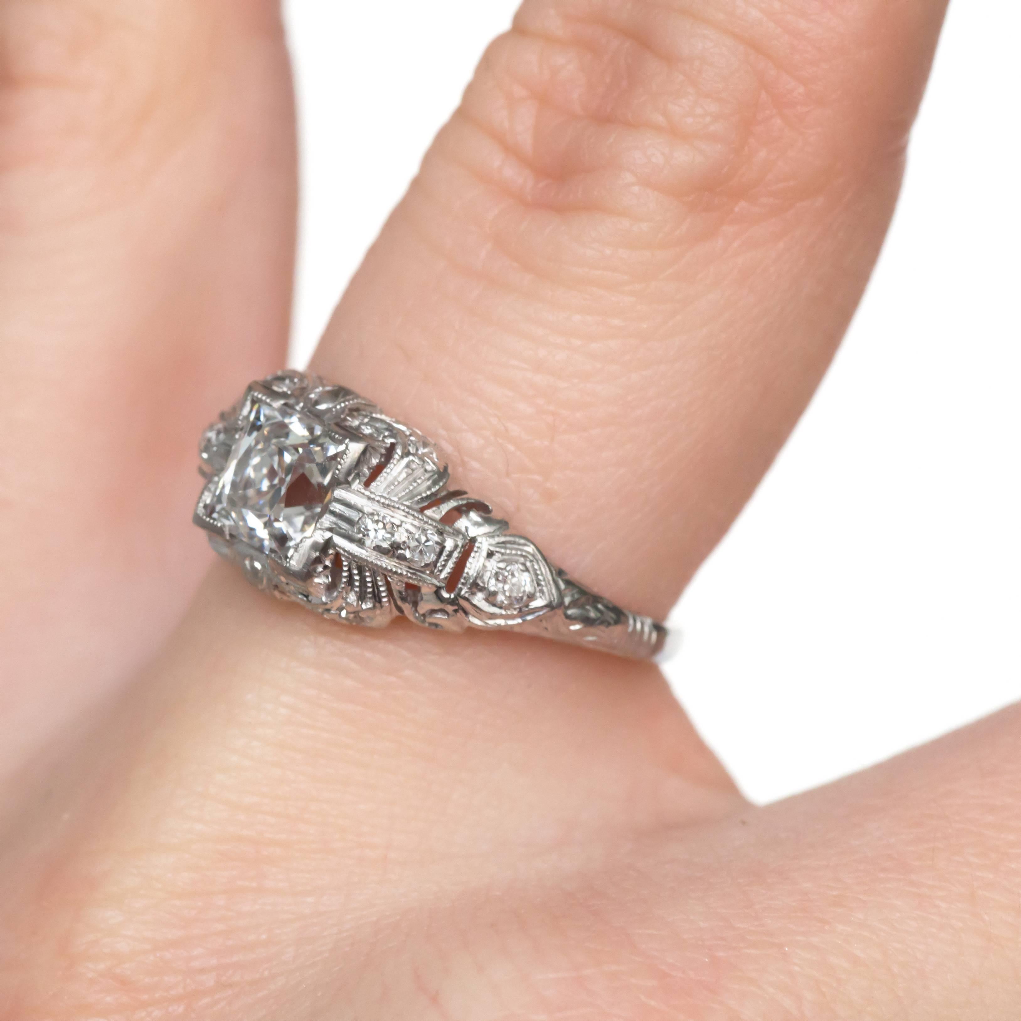 GIA Certified 1.04 Carat Diamond Platinum Engagement Ring 1