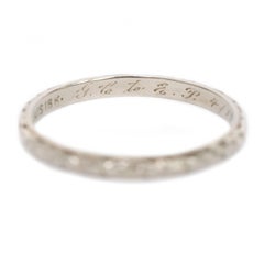 18 Karat White Gold Wedding Band