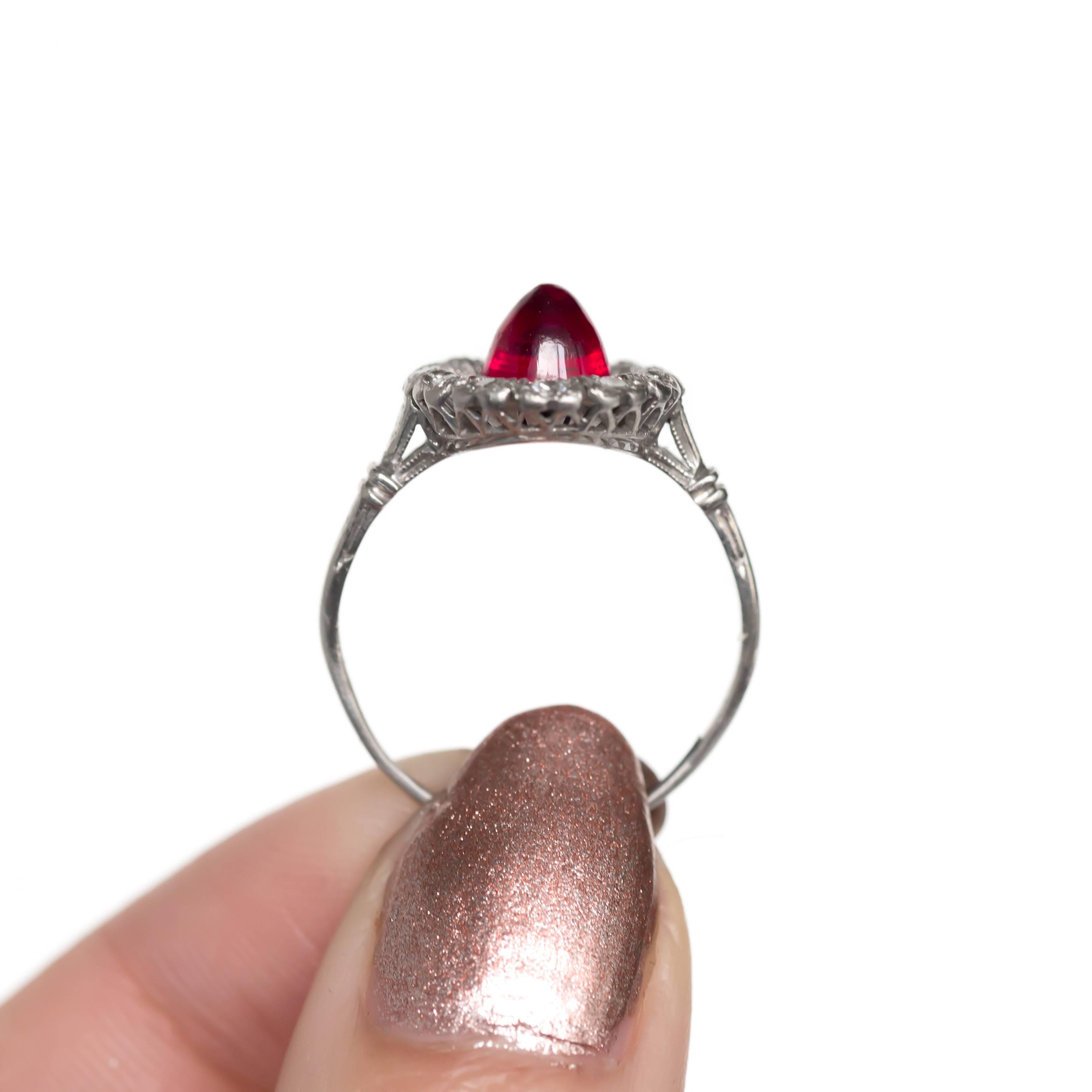 Women's 1.00 Carat Ruby and Diamond Platinum Engagement Ring
