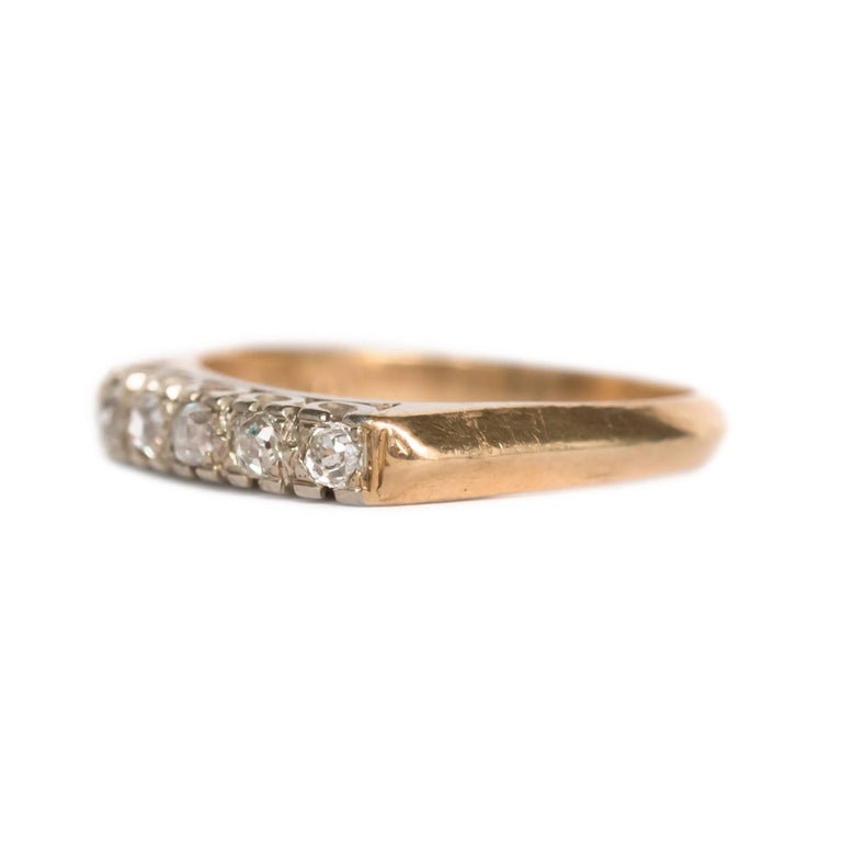 .15 Carat, Total Weight Diamond Yellow Gold Wedding Band For Sale at ...
