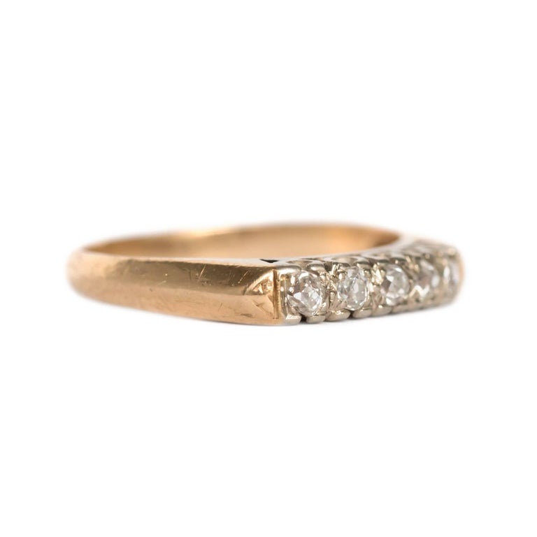 .15 Carat, Total Weight Diamond Yellow Gold Wedding Band For Sale at ...