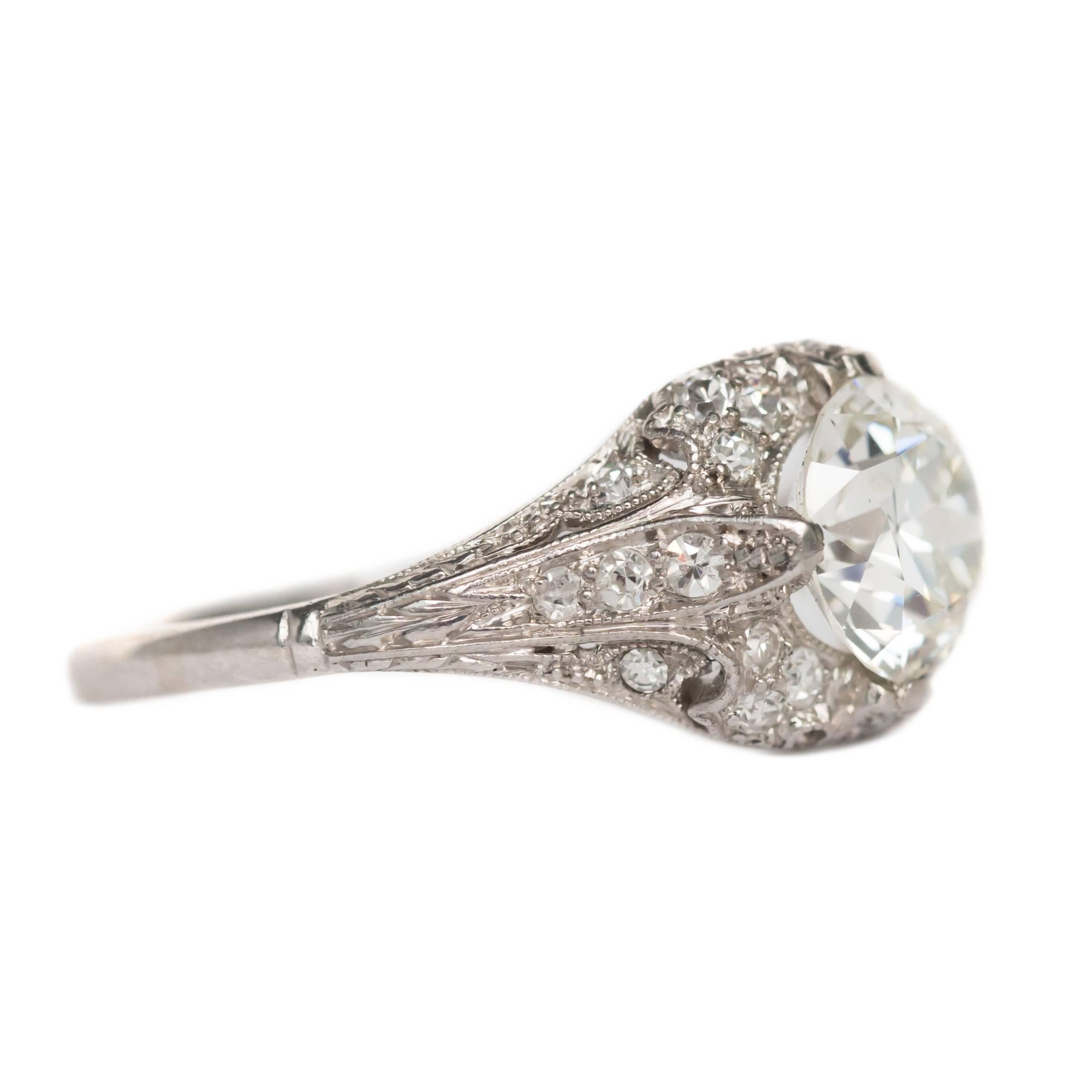 Edwardian 1.90 Carat Diamond Platinum Engagement Ring
