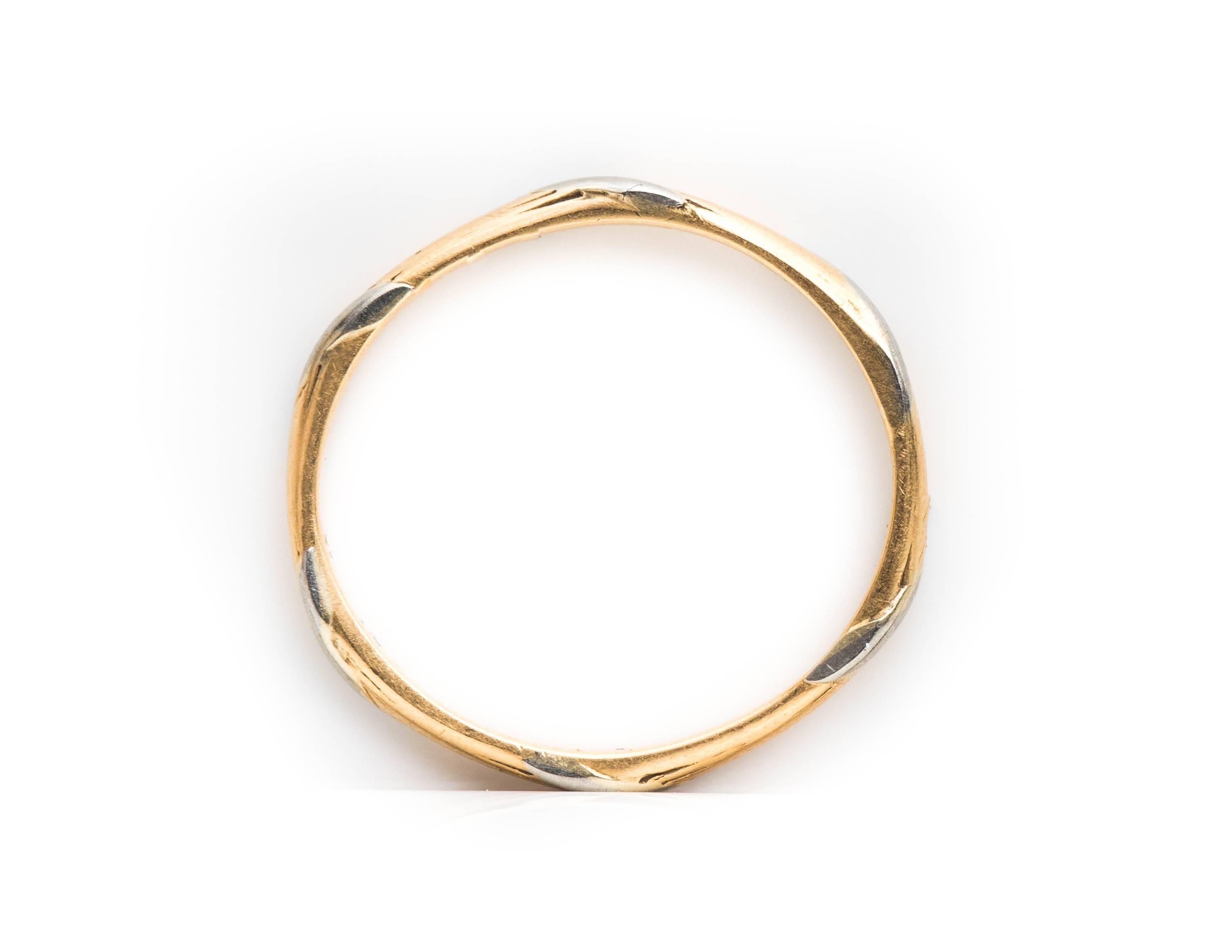 Women's 1920 Art Deco F & F Felger Platinum and 18 Karat Yellow Gold Band Ring