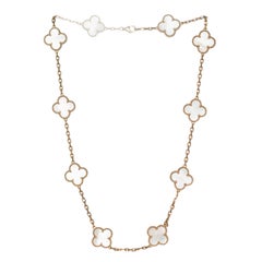 Van Cleef & Arpels Yellow Gold Alhambra Mother of Pearl Necklace