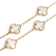 Van Cleef & Arpels Yellow Gold Alhambra Mother of Pearl Necklace