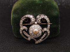 2.00 Carat Edwardian Heart Shape Diamond 14 Karat Gold Pin Brooch - VHK#80