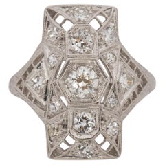 Used .75 Carat Total Weight Art Deco Diamond Platinum Engagement Ring